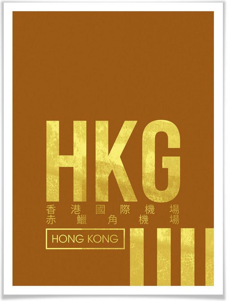 Freiraum Wall-Art Poster Wandbild HKG Flughafen (1 Poster, Wandposter Kong, St), Wandbild, Bild, Flughafen Hong