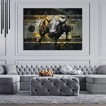 ArtMind Leinwandbild Wall Street Bull, Premium Wandbilder als Poster & gerahmte Leinwand in verschiedenen Größen, Wall Art, Bild, Canva