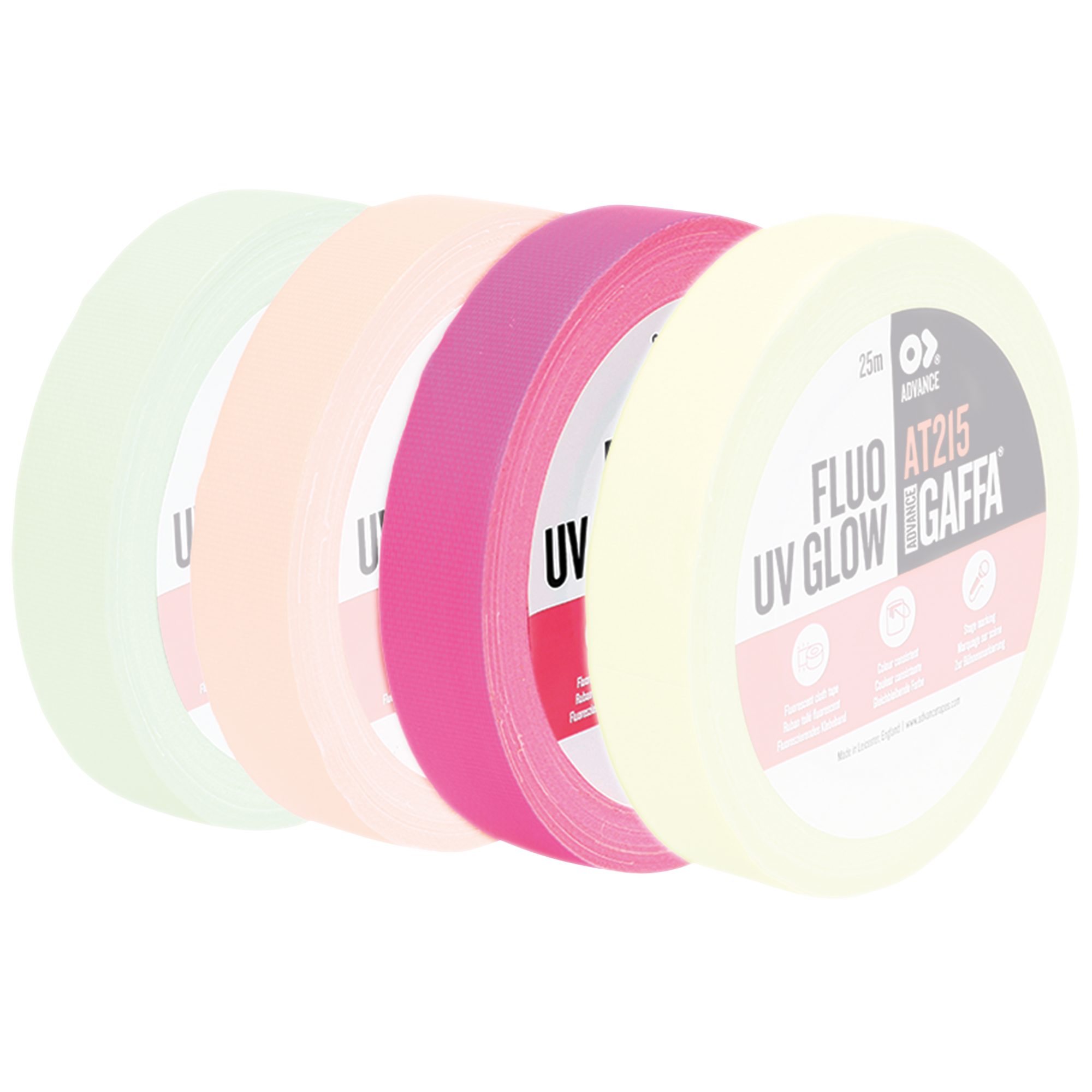 ADVANCE Klebeband ADVANCE AT215 Fluorescent Gaffa Tape Pink Rosa - 19 mm - 25 m