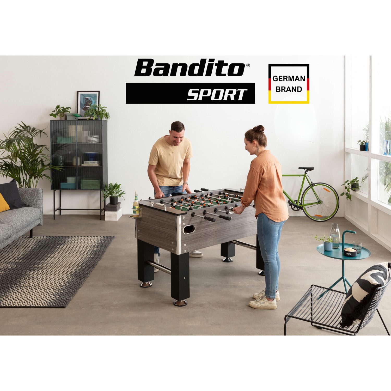 Bandito Kickertisch "Profi-Soccer DeLuxe" Tischfußball, erhältlich in braun, eiche-grau und schwarz