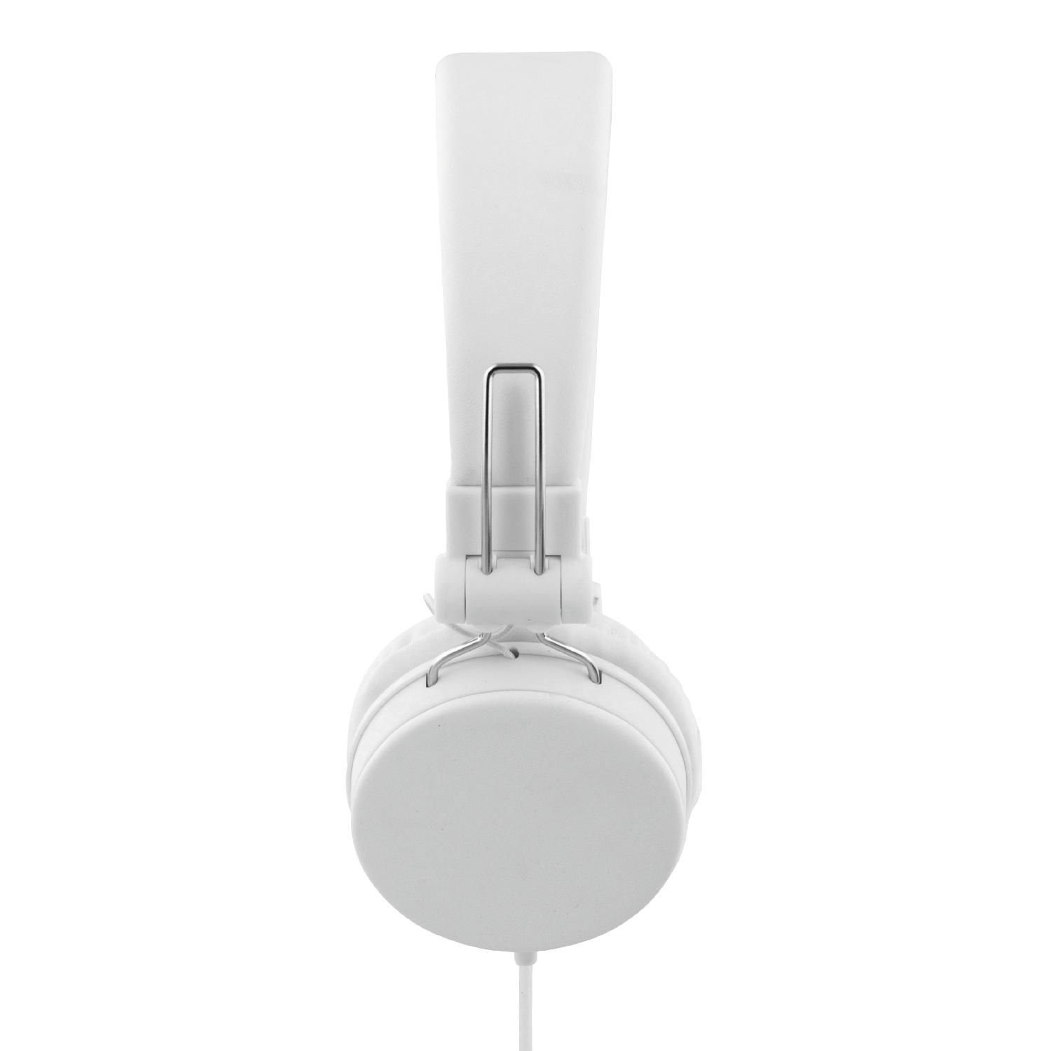 Jahre Kopfhörer Klinkenanschluss Mikrofon, On-Ear-Kopfhörer Kabel Herstellergarantie) Ohrpolster 1,2m faltbares inkl. Headset, 5 (integriertes 3.5mm weiß STREETZ