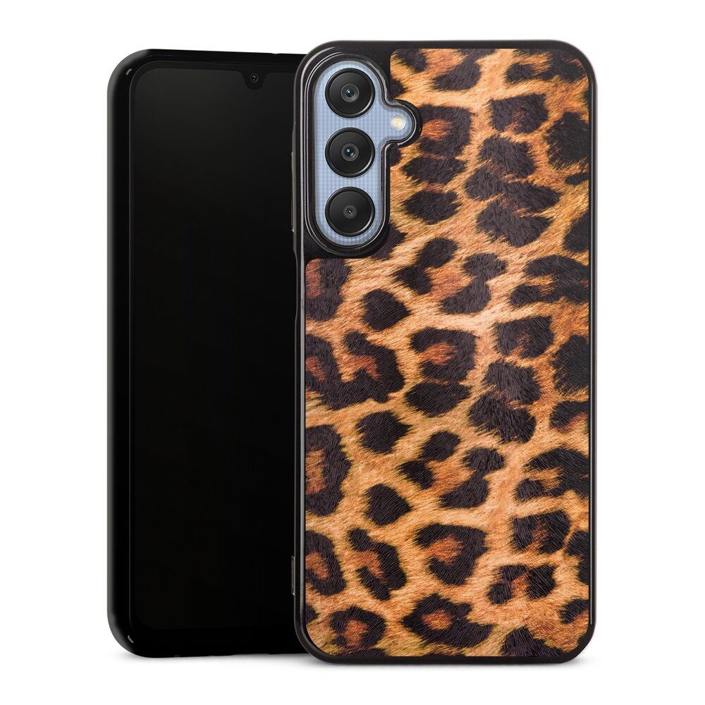 DeinDesign Handyhülle Leopard Fell Animalprint Leo Print, Samsung Galaxy A25 5G Silikon Hülle Bumper Case Handy Schutzhülle