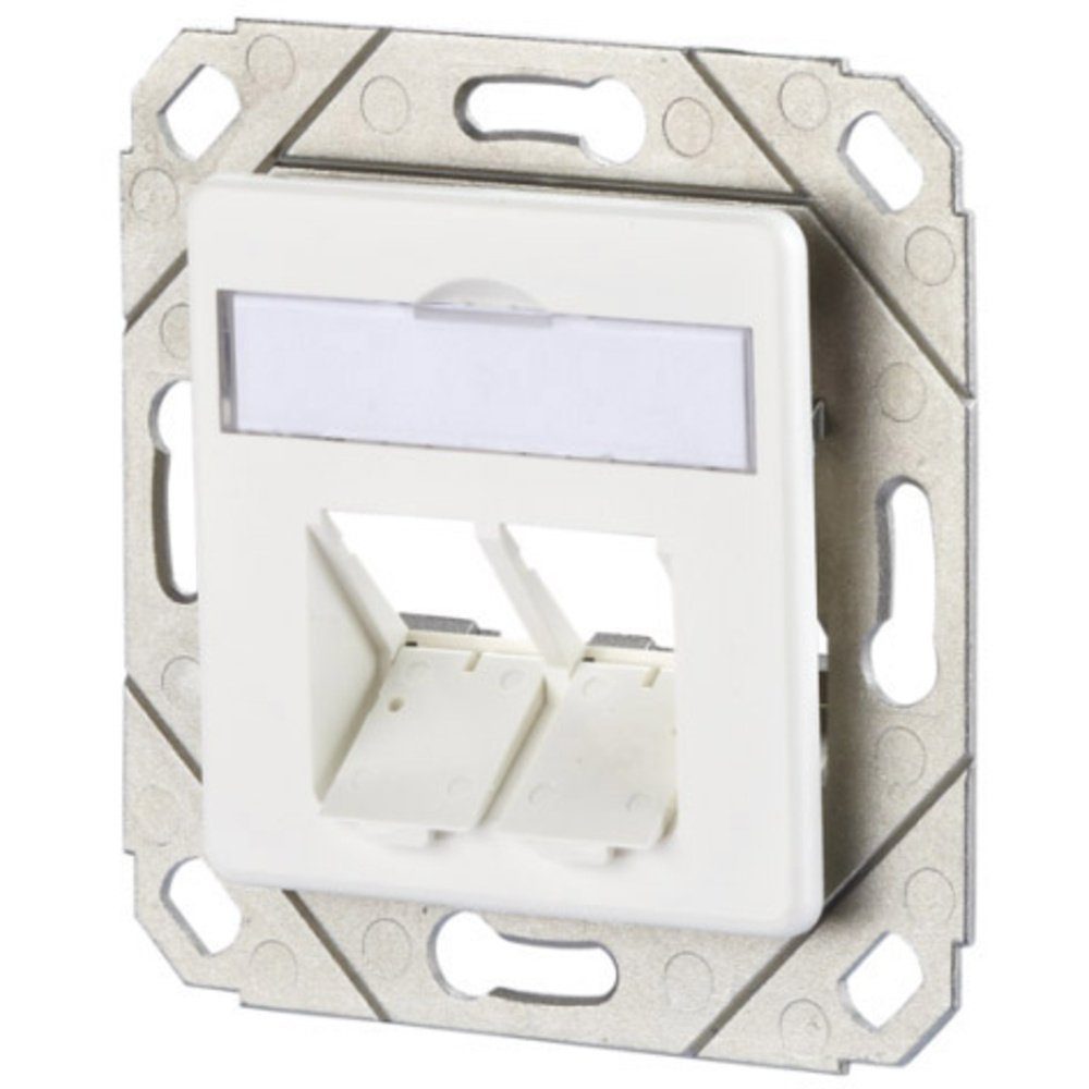 Metz Connect Metz Connect Netzwerkdose Unterputz Einsatz mit Zentralplatte 2 Port Netzwerk-Adapter