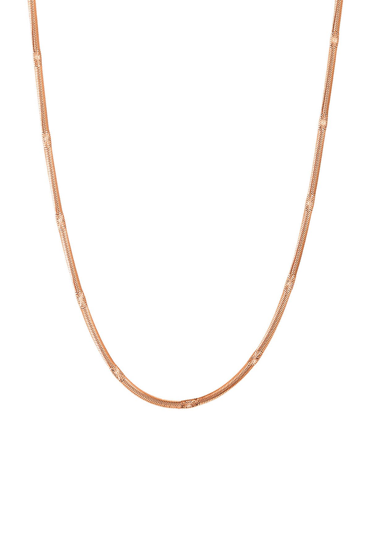 Schlangenkette Strukturiert, Vergoldet 18K Roségold
