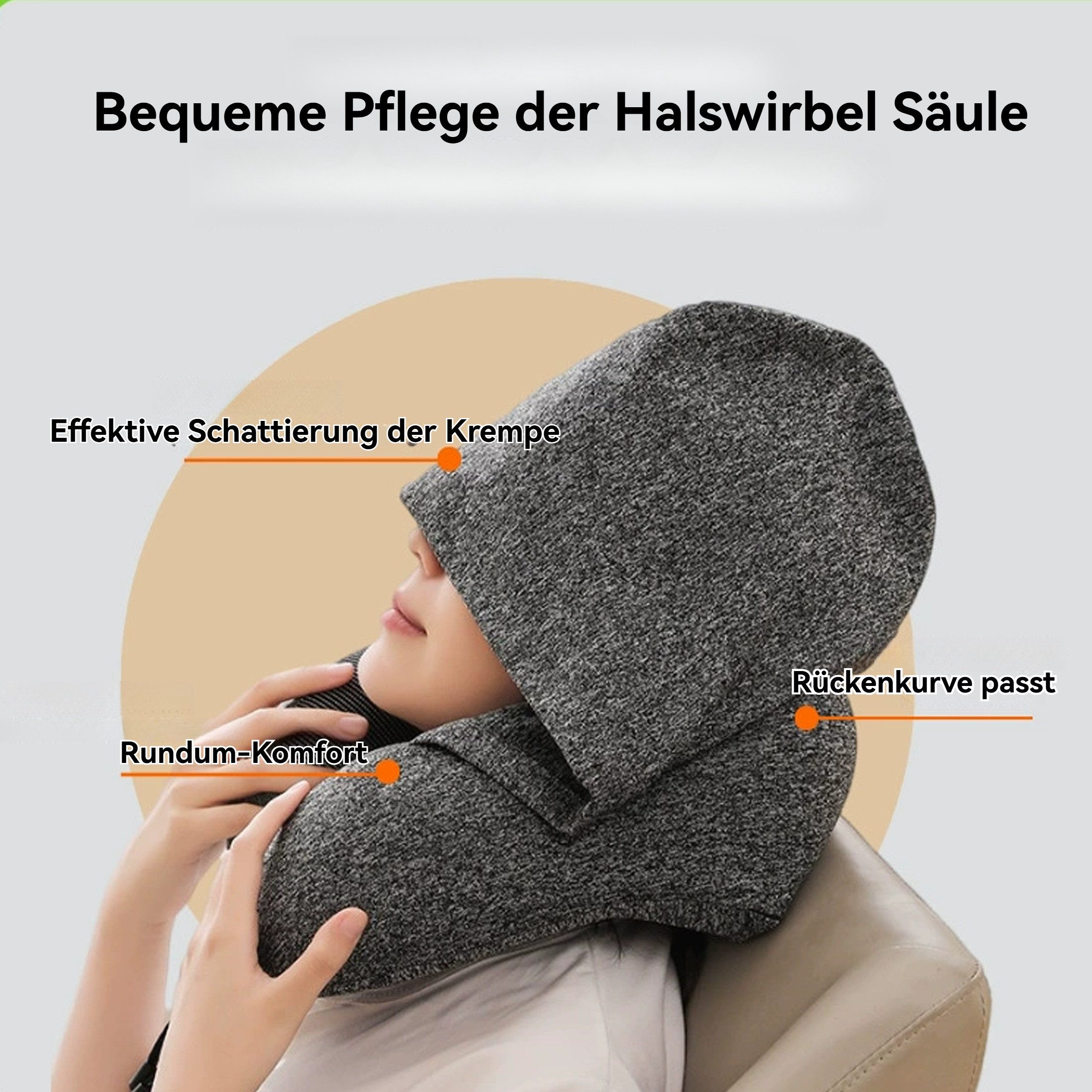 YINDN Reisekissen Nackenkissen mit Haube, Memory günstig online kaufen