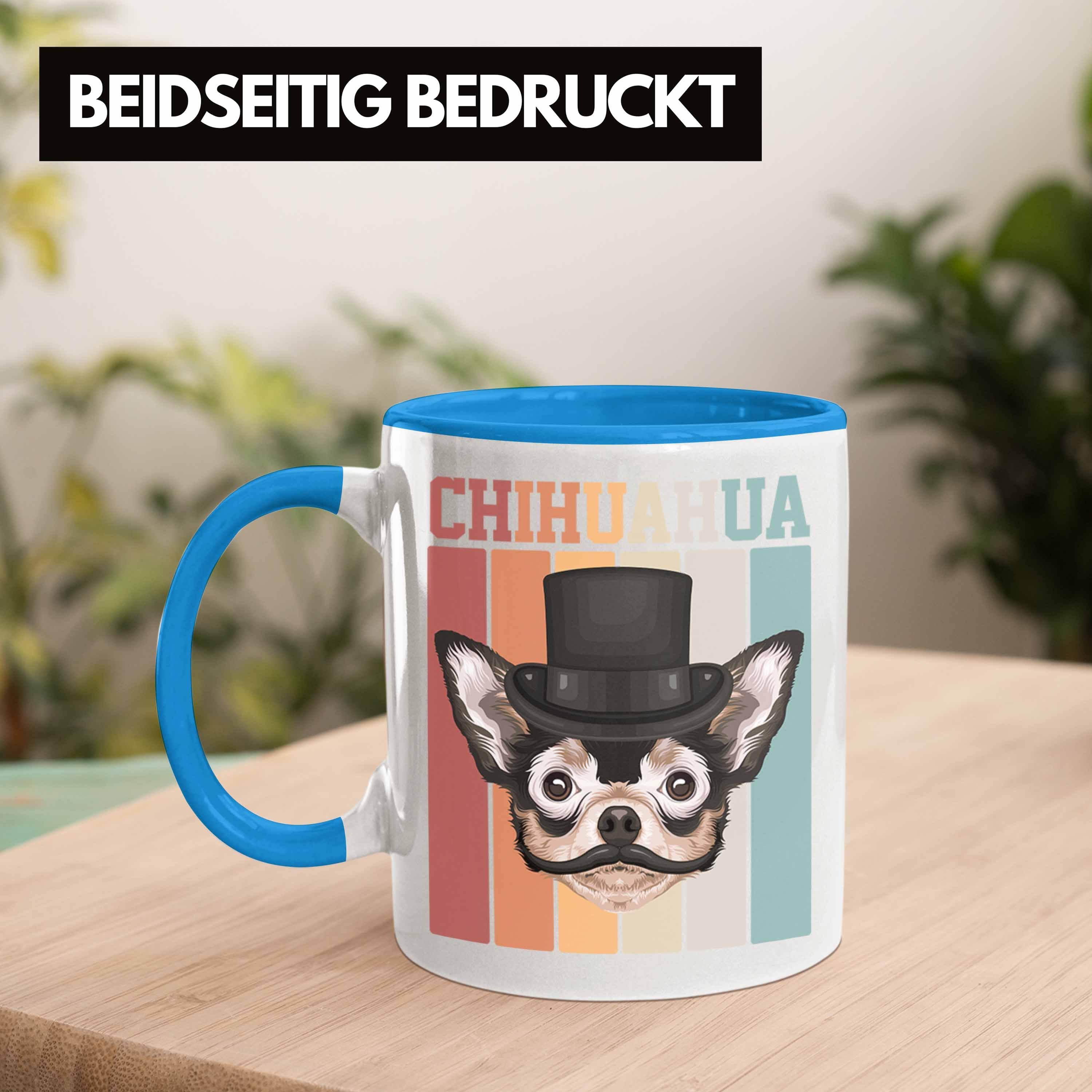 V Geschenk Retro Lustiger Blau Trendation Geschenkidee Tasse Chihuahua Spruch Besitzer Tasse