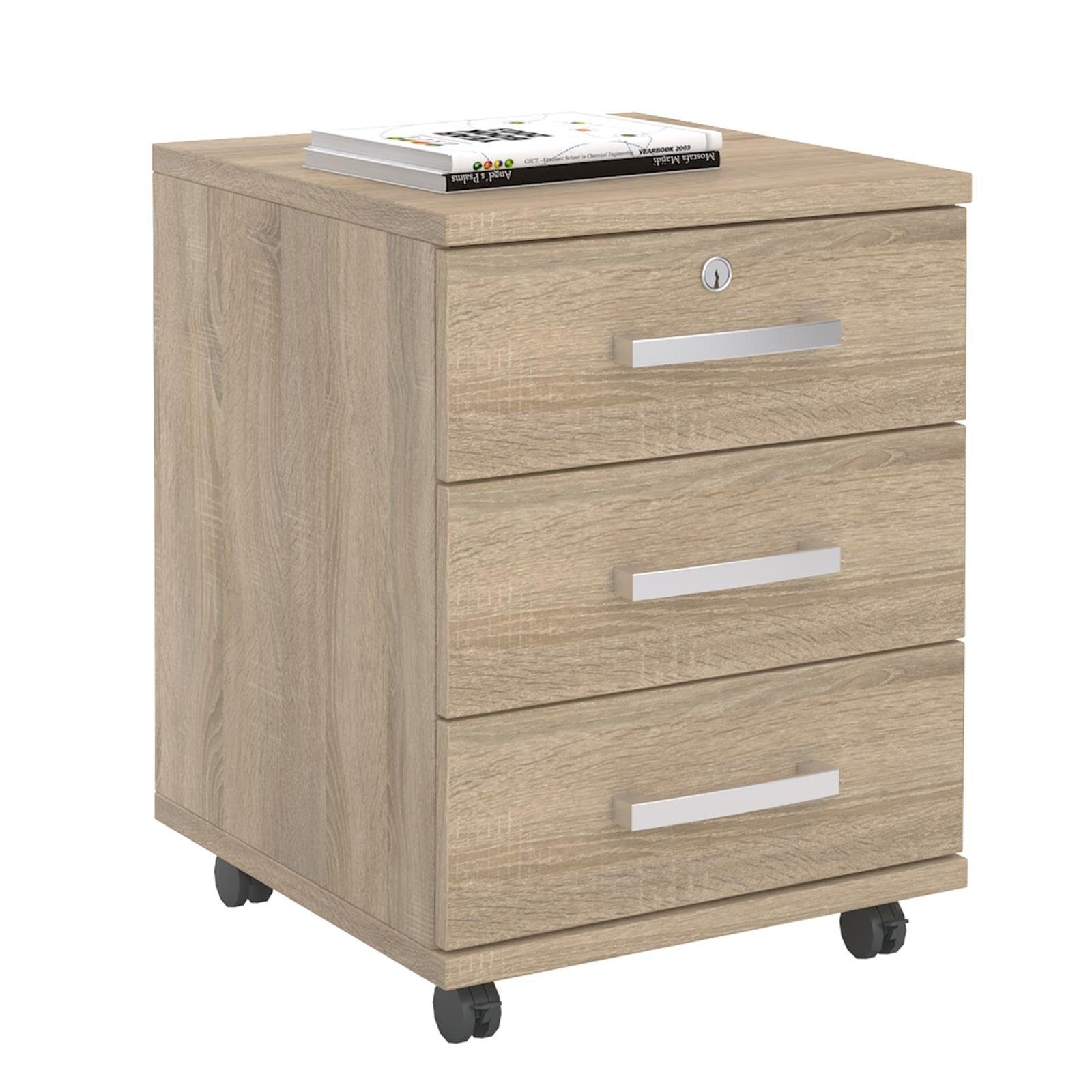 CARO-Möbel Rollcontainer VANCOUVER, Rollcontainer Bürocontainer Schubladens günstig online kaufen