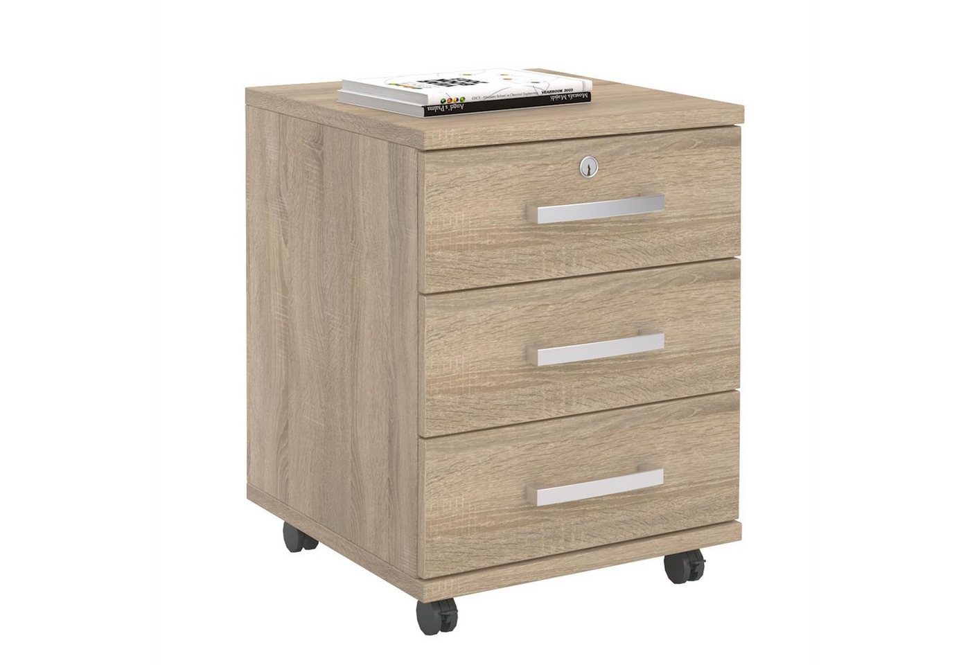 CARO-Möbel Rollcontainer VANCOUVER, Rollcontainer Bürocontainer Schubladenschrank Büroschrank abschließbar