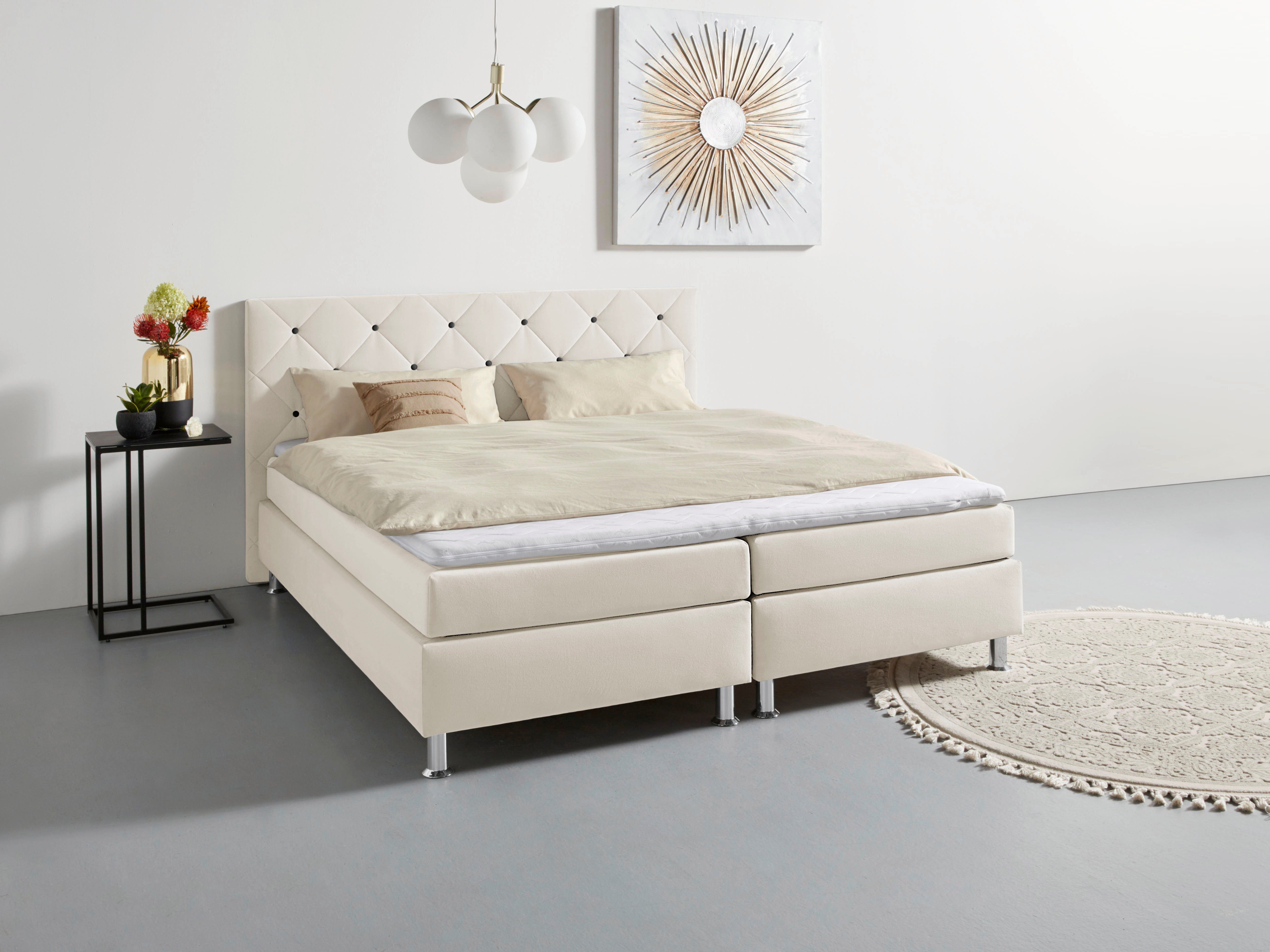 Sarina, H3 wahlweise H2, mit Bettkasten, creme | in COLLECTION AB und H4 Topper, Inklusive Boxbett creme