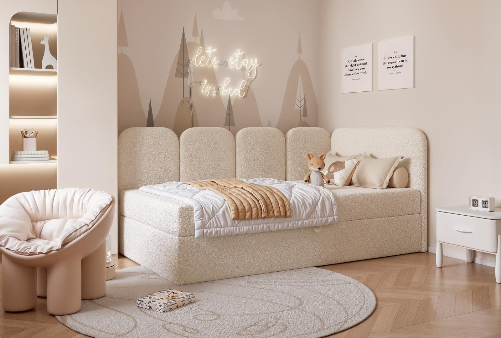 Compleo Boxspringbett Jugendbett DREAMY, Polsterbett mit Bettkasten, 80/90/ günstig online kaufen