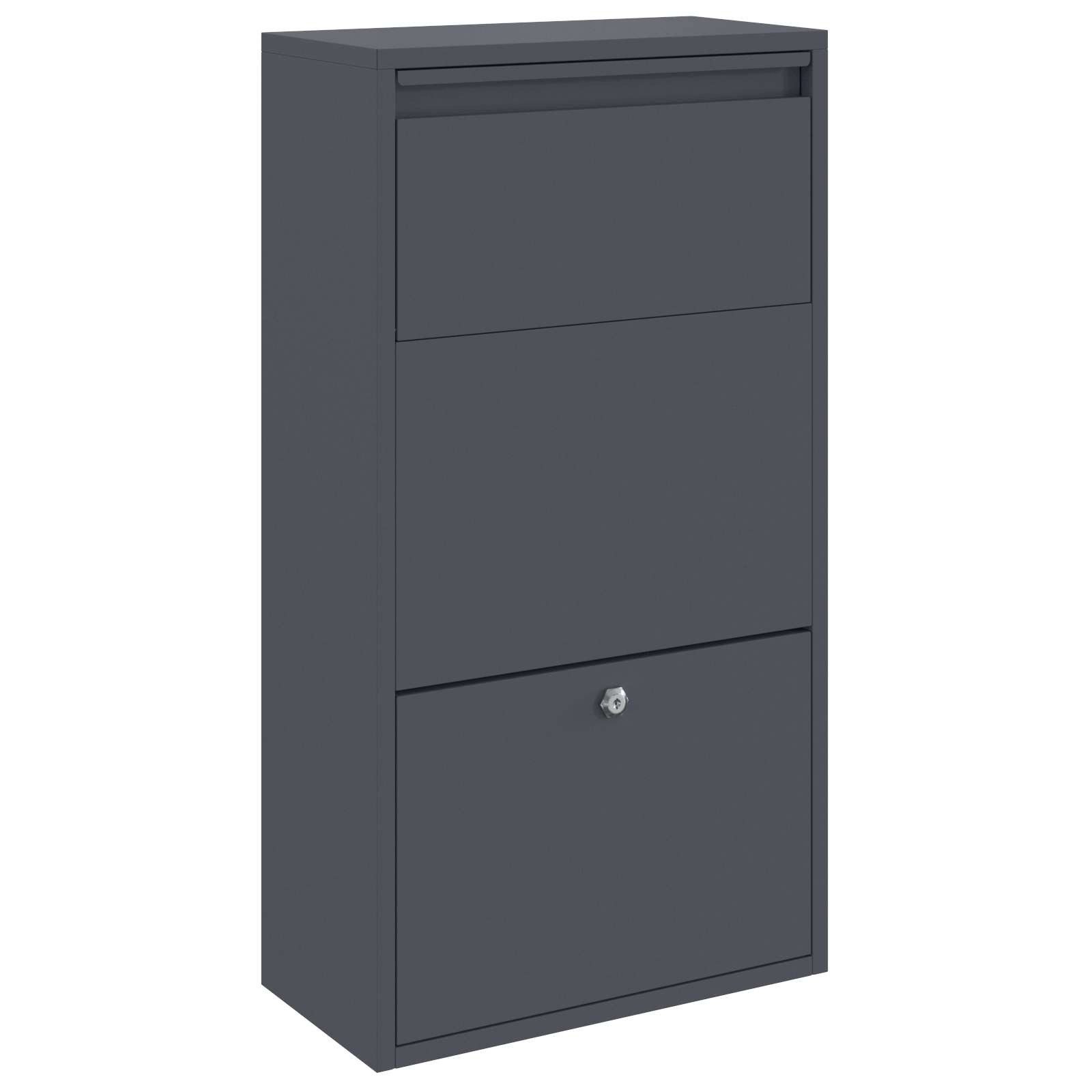Briefkasten Paketdrop-Box mit Speicher Anthrazit 44 x 22 x 82 cm Stahl