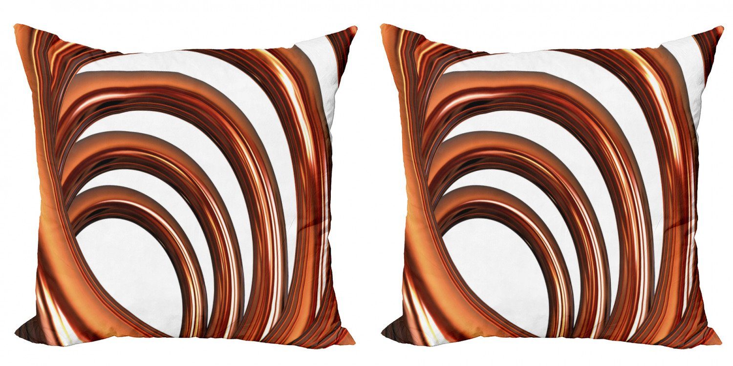 (2 Spiralrohr Abstrakt Helix Coil Kissenbezüge Doppelseitiger Digitaldruck, Modern Stück), Accent Abakuhaus