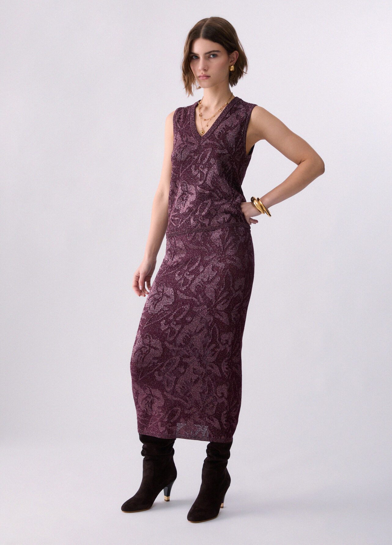 Liu Jo Strickrock KNIT LONGUETTE LAMÉ PUNTO PIZZ - Damen Midirock