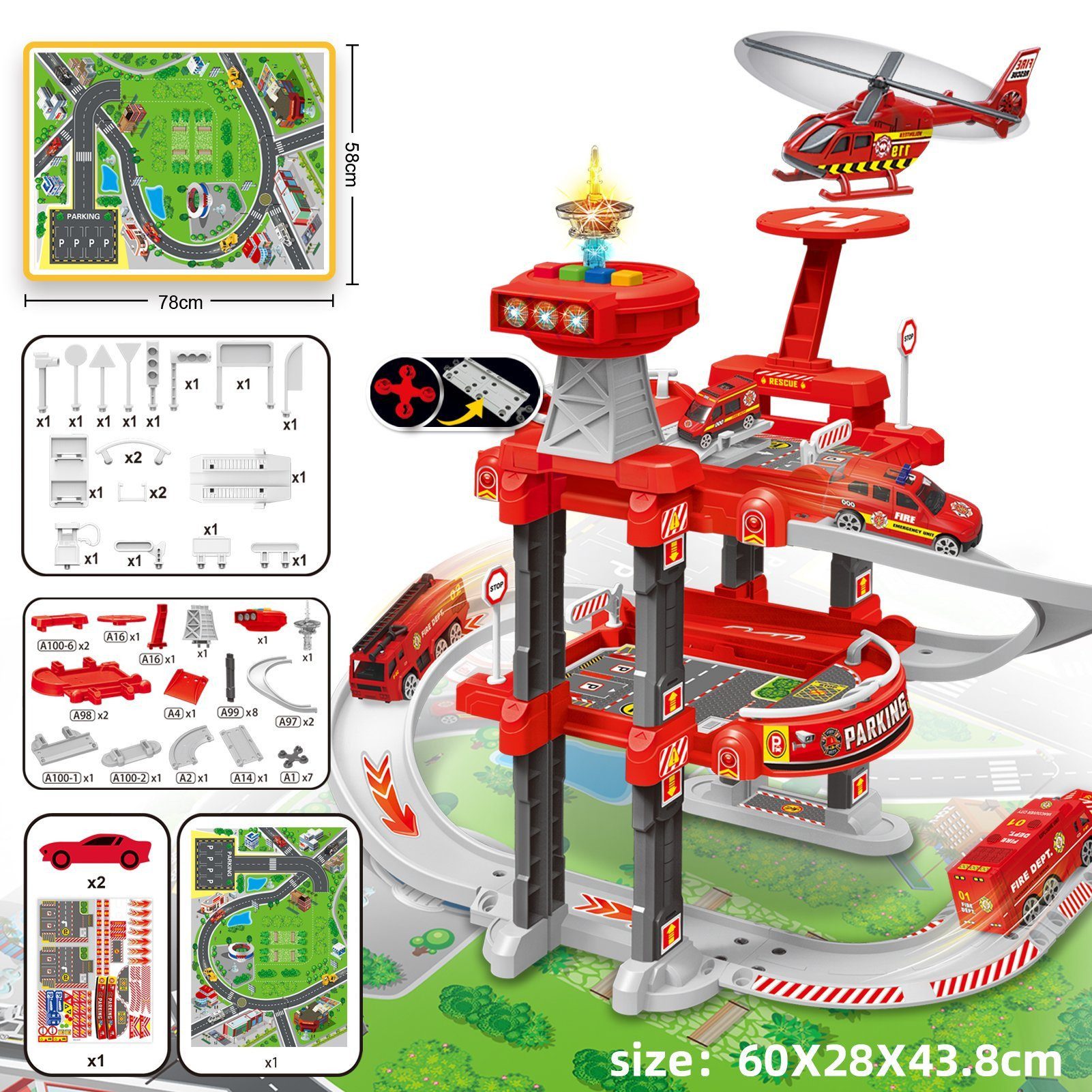 Esun Spiel-Parkgarage Spiel-Parkgarage Parkhaus für Kinder, günstig online kaufen