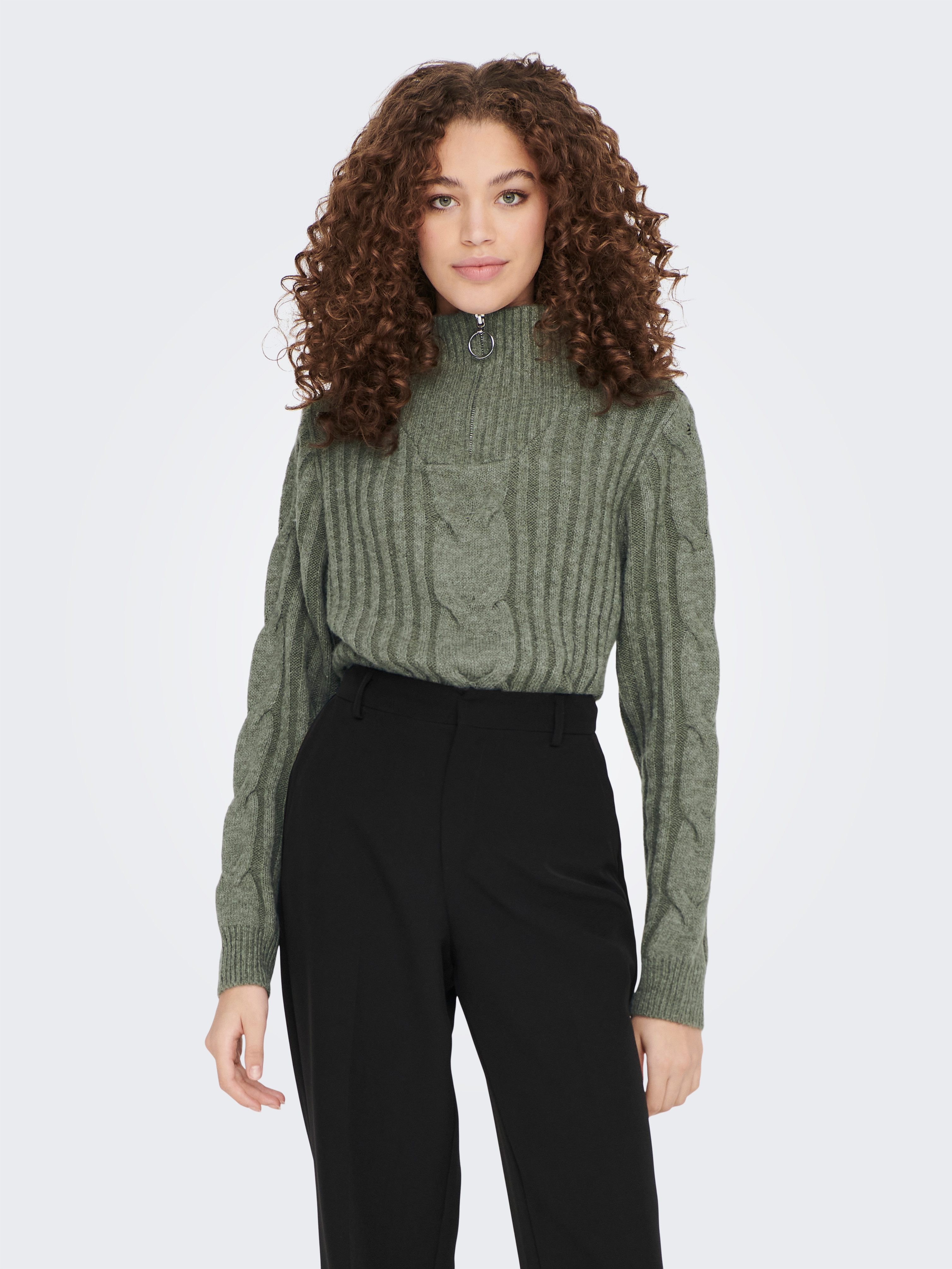 JDY Stehkragenpullover JDYANDREA L/S ZIP CABLE günstig online kaufen