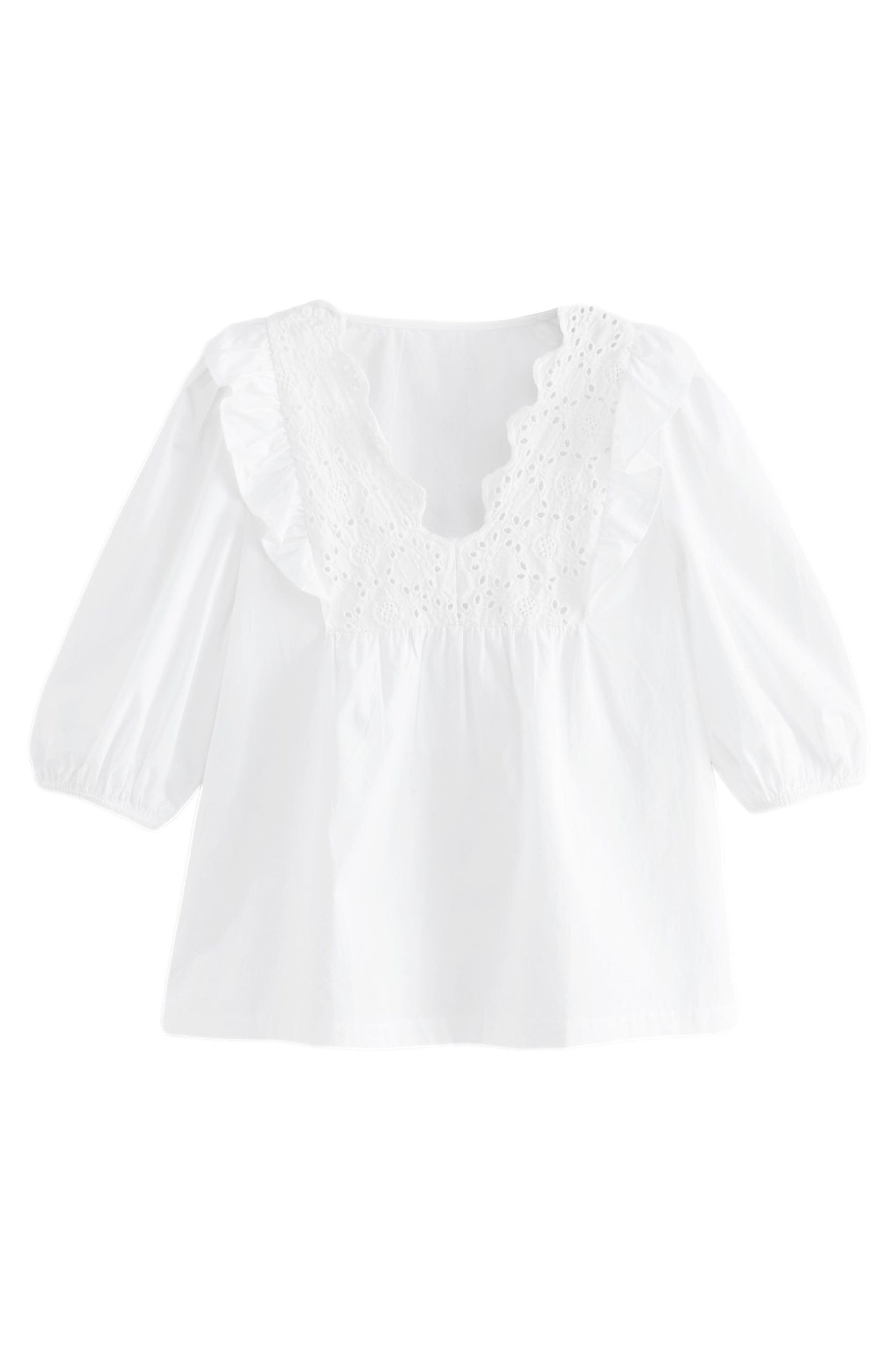 Rüschenbluse Laura Ashley Bluse mit Lochspitze und Rüschen