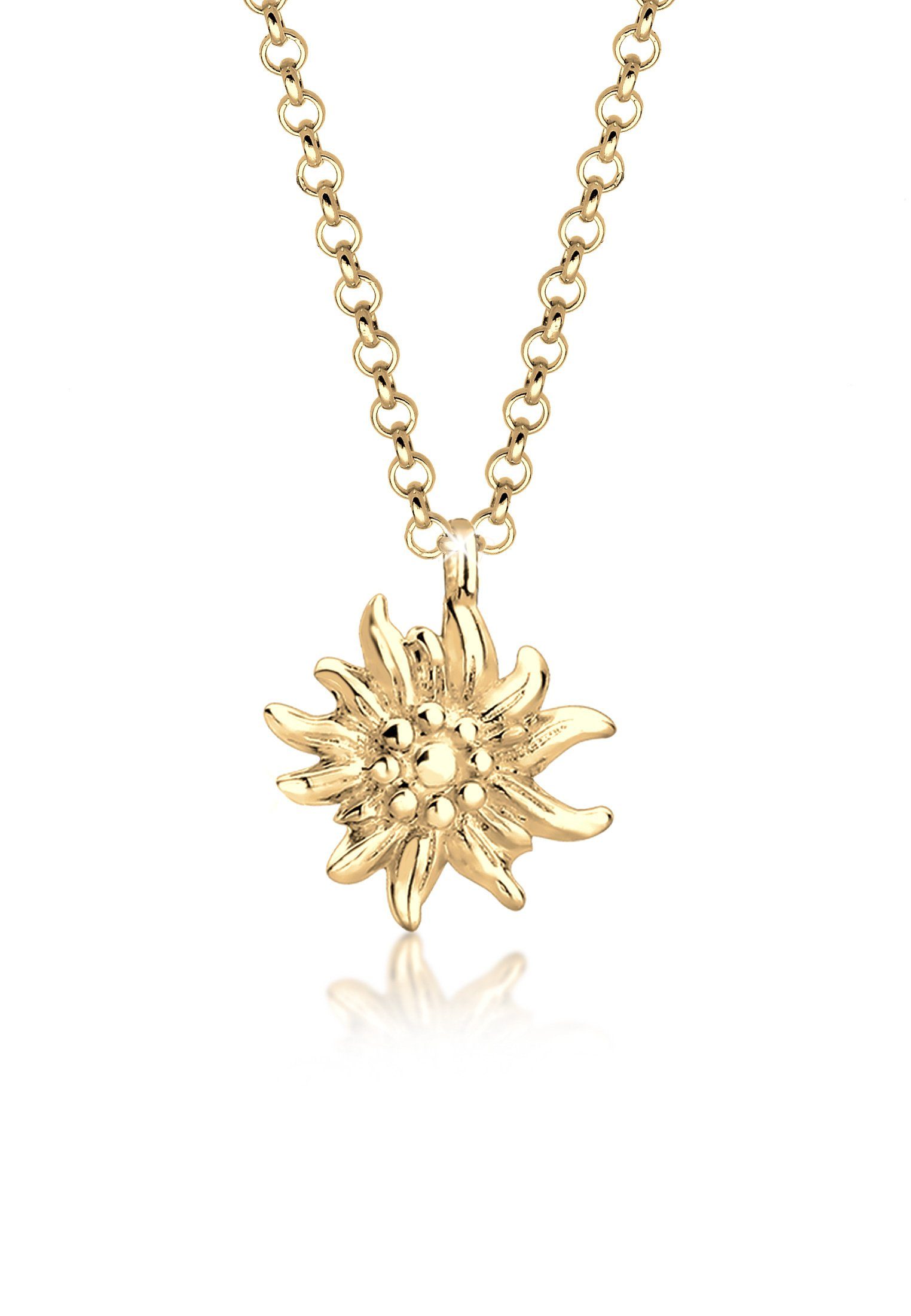 925 Edelweiss Anhänger Anhänger Gold Symbol Tracht Kette mit Silber Elli