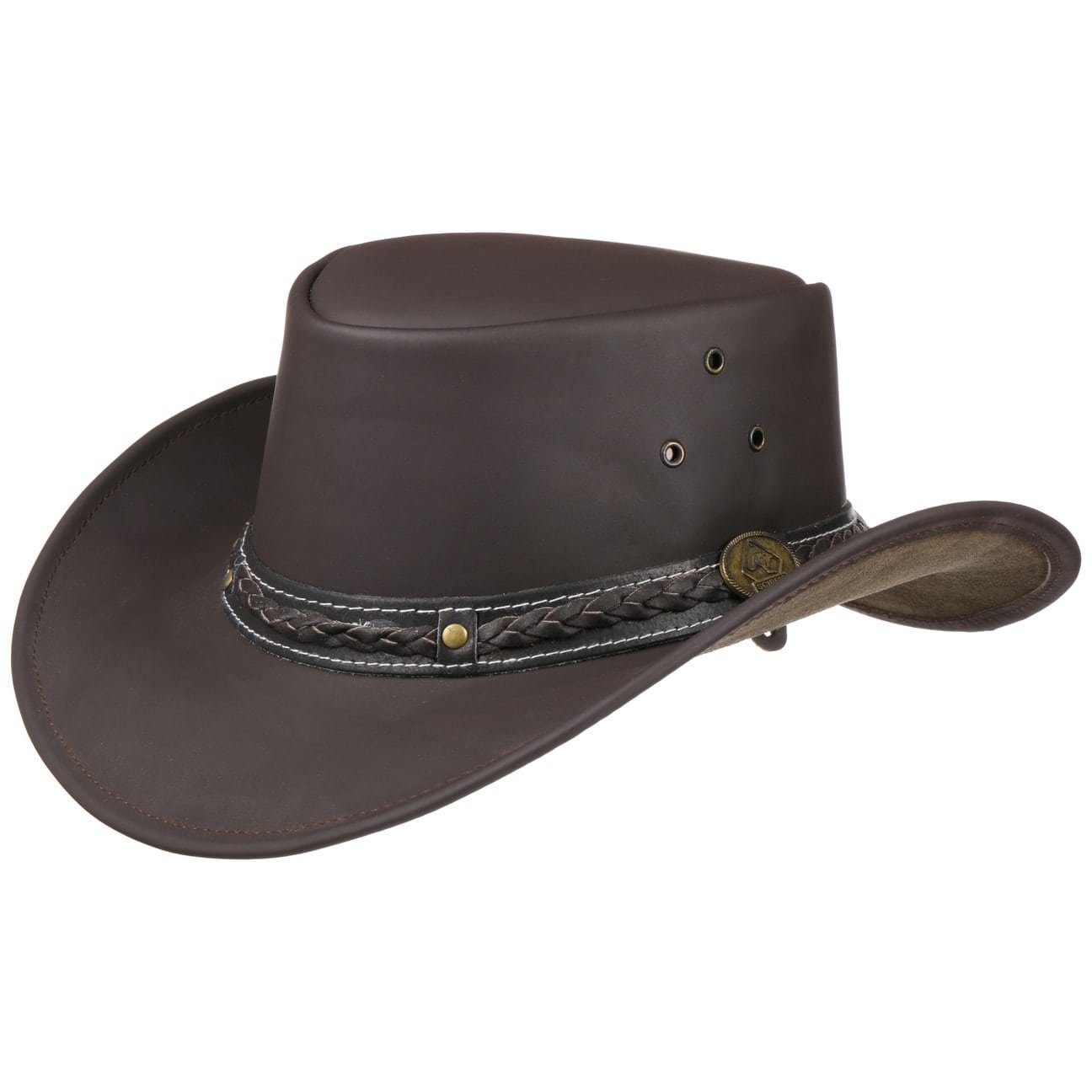(1-St) mit Scippis Cowboyhut Lederband braun Cowboyhut