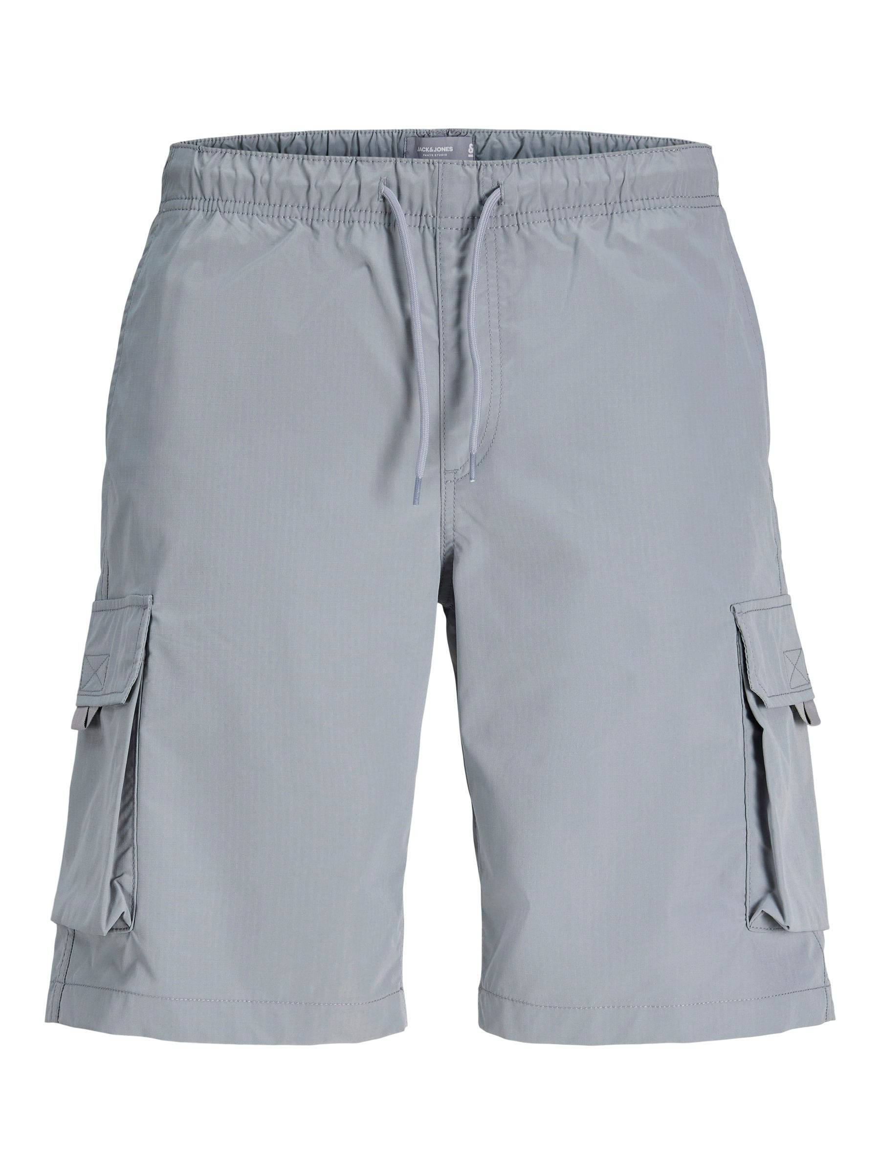 Jack & Jones Cargoshorts Moderner Casual Look Knielang Cargotaschen Lässiger Fit für Herren (1-tlg) Normal Fit Einfarbig schnell trocknend Kordelzug Casual-Style