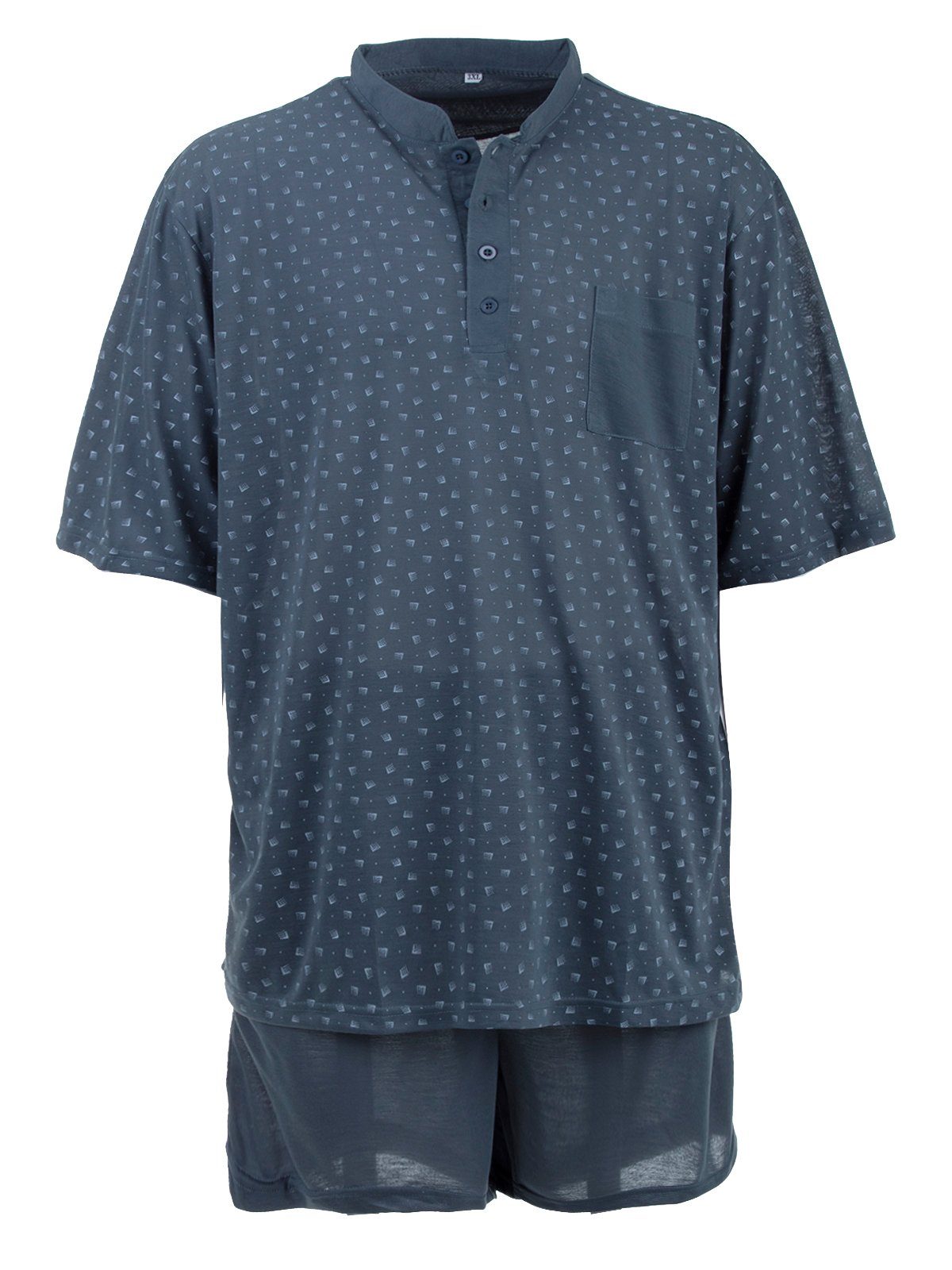 Lucky Schlafanzug Pyjama Set Shorty - Rechteck anthrazit