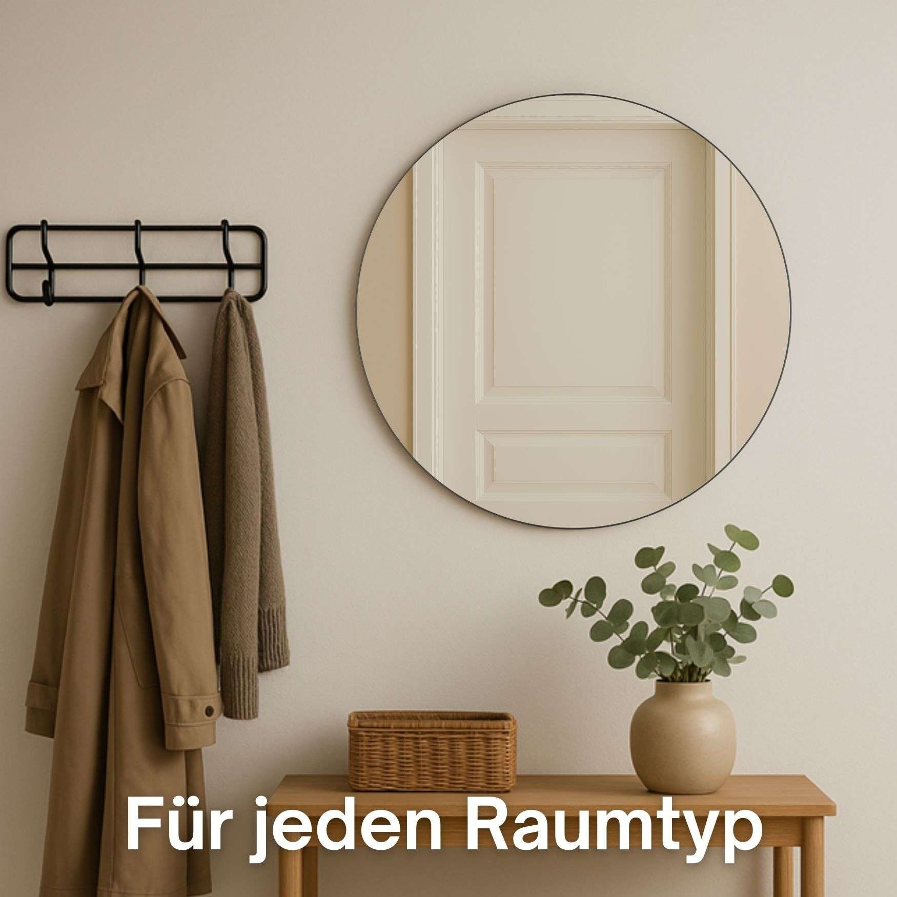 Loevschall Wandspiegel Refine Wandspiegel rund – stilvoller Designspiegel mit edlem Rahmen, in mehreren Größen & Farben für Bad, Schlafzimmer & Flur