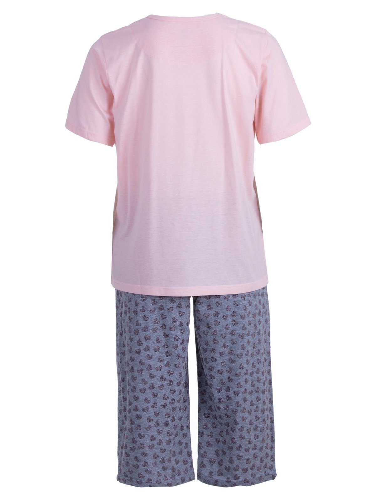 zeitlos Herzen Pyjama Capri- rosa Schlafanzug Set