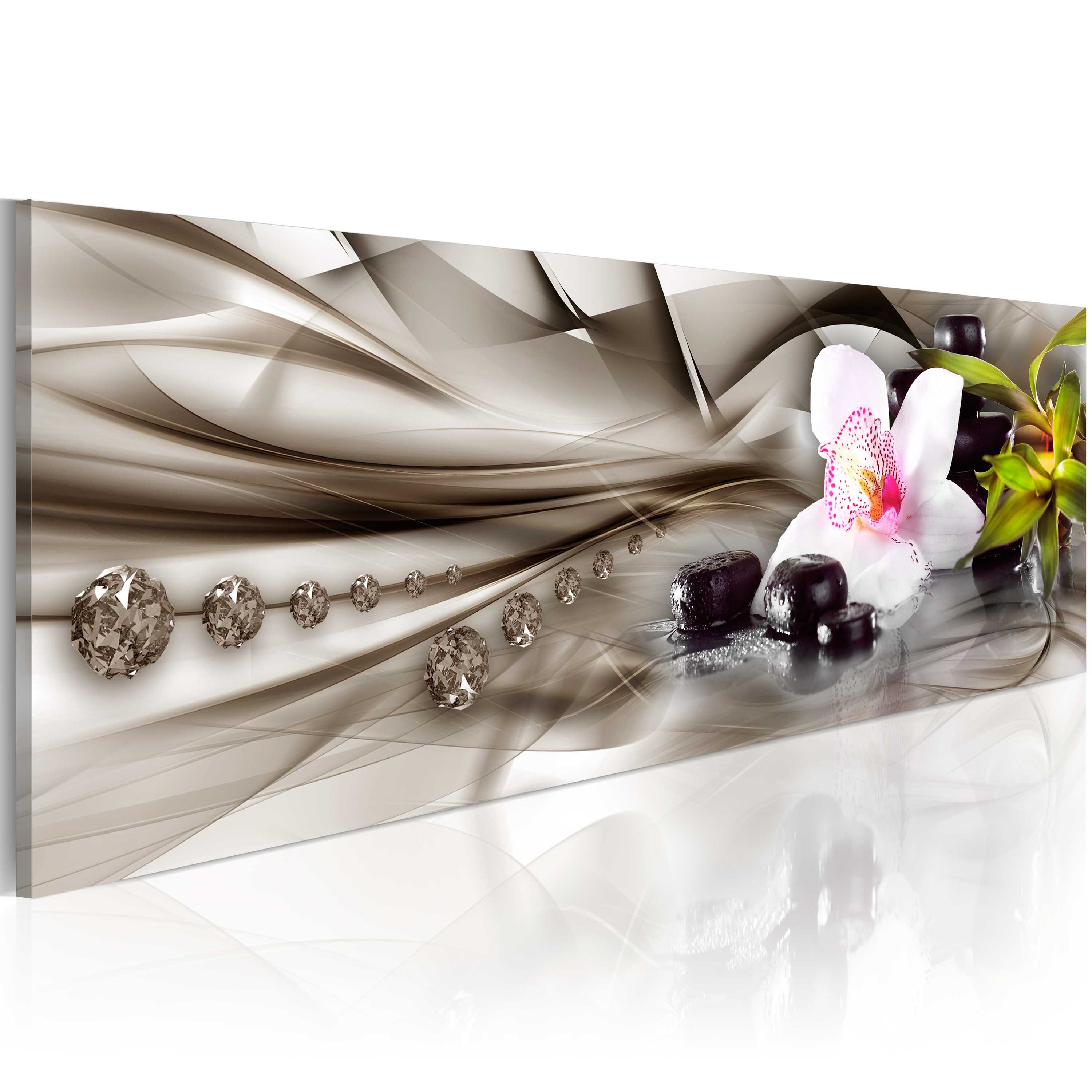 Artgeist Wandbild Zen composition: orchid, bamboo and stones