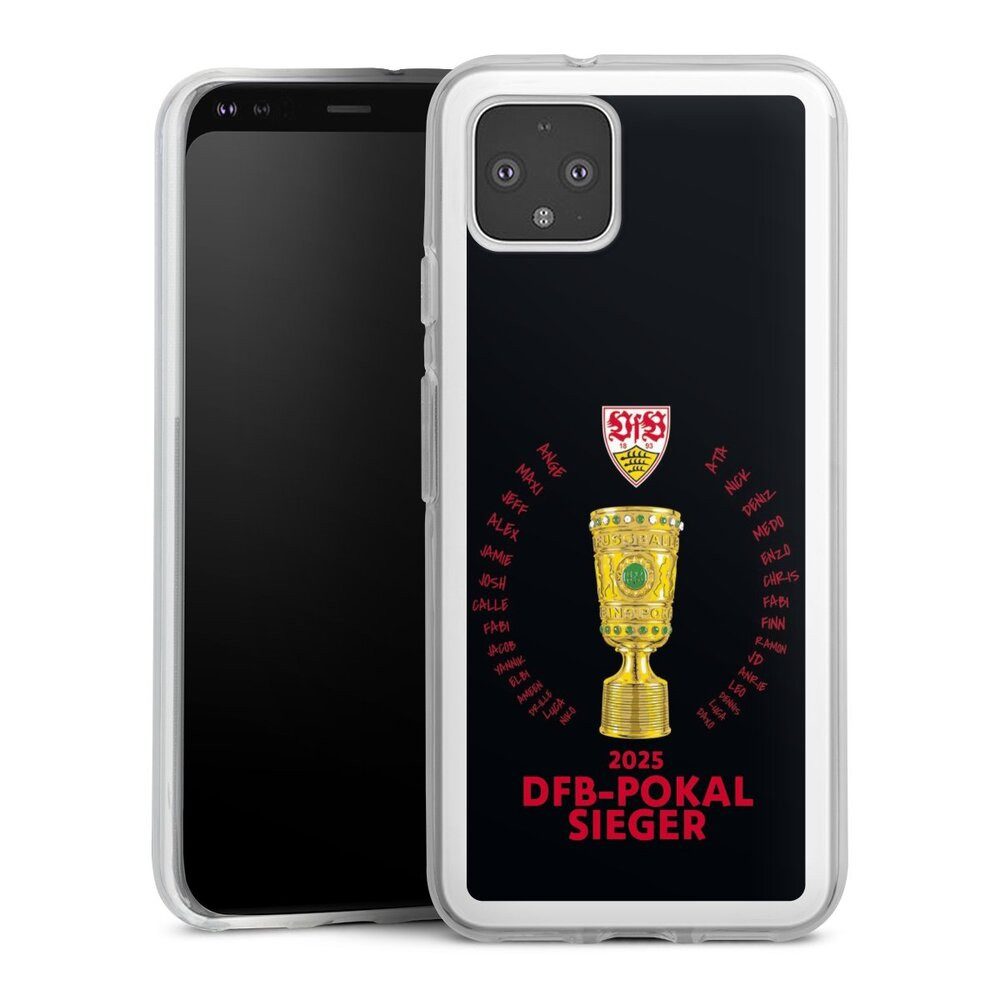 DeinDesign Handyhülle VfB Stuttgart Pokal Offizielles Lizenzprodukt, Google Pixel 4 Silikon Hülle Bumper Case Handy Schutzhülle