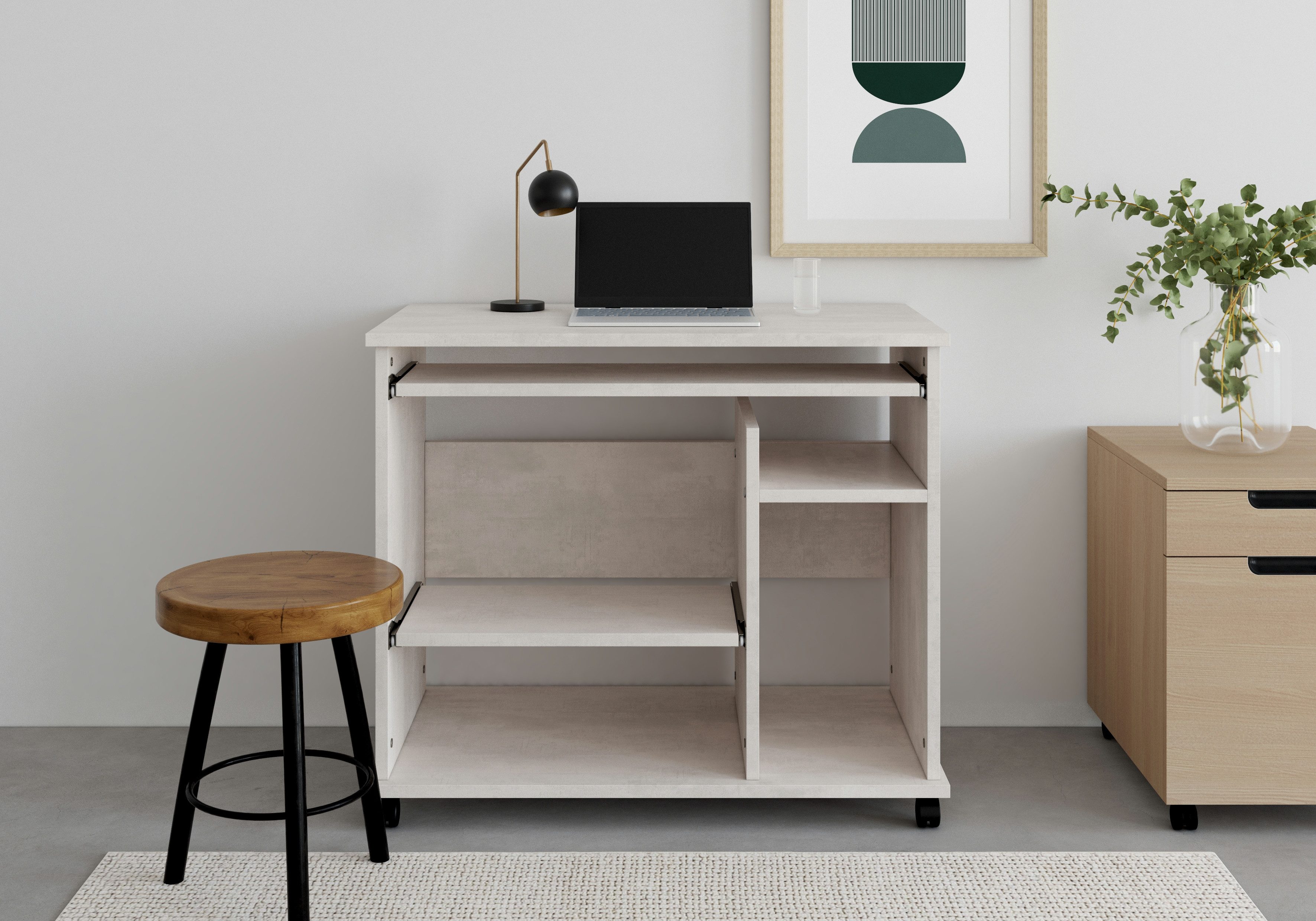 VOGL Möbelfabrik Computertisch Compi, PC-Tisch mit Tastaturauszug, platzsparend, Breite 72 oder 90 cm