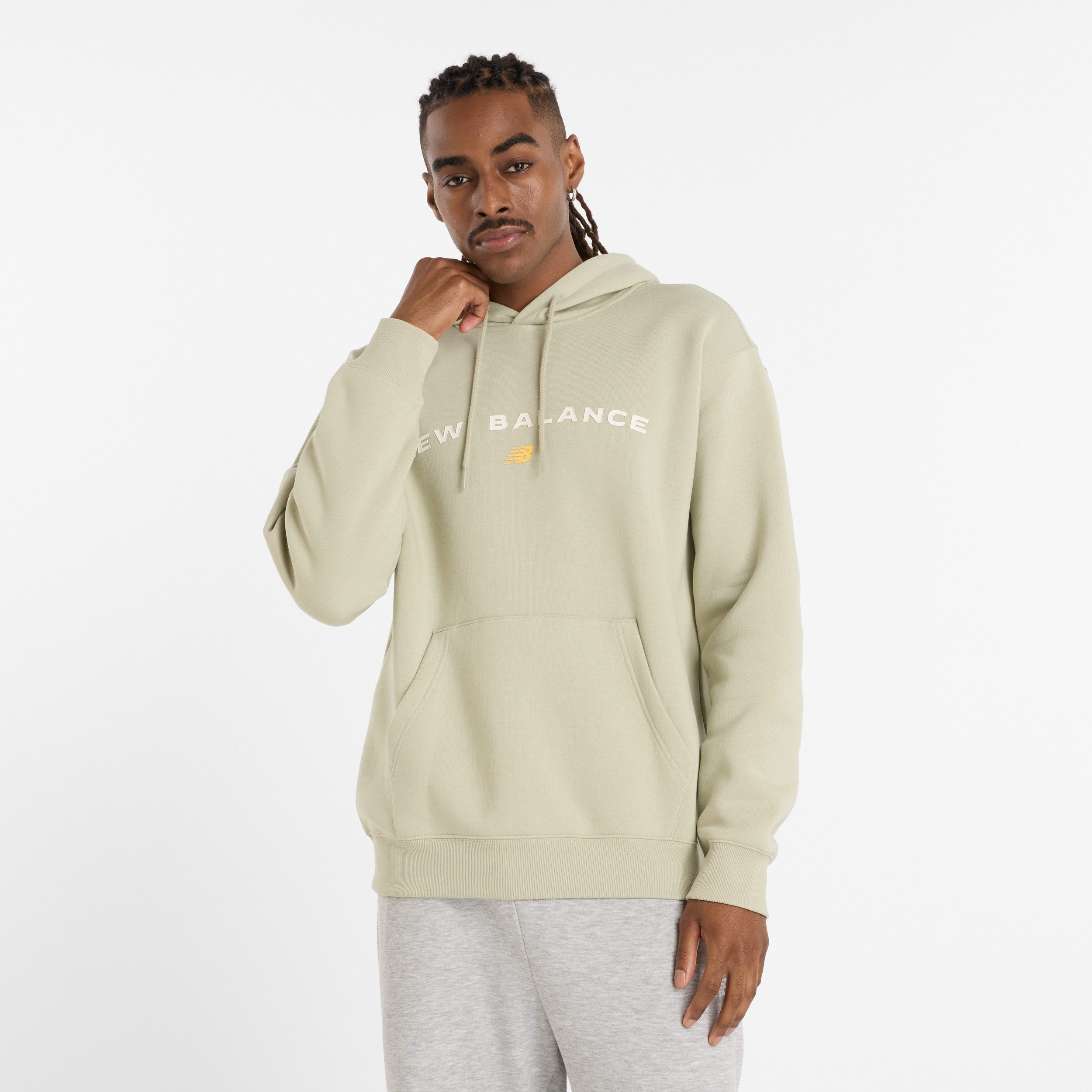 New Balance Sweatshirt NEW BALANCE Reimagined Fleece Graphic Hood Beige