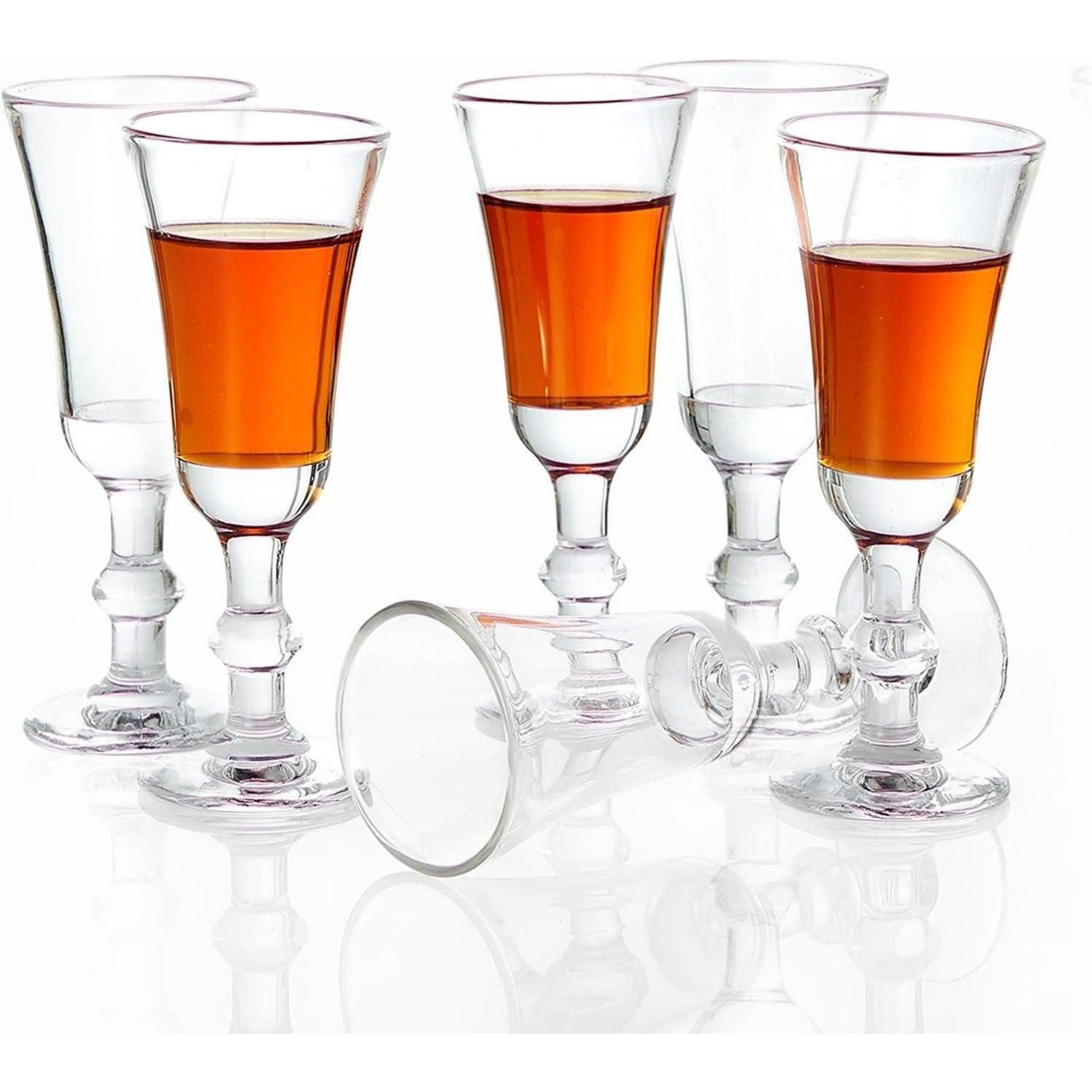 JAIEF Schnapsglas 30ml Shotgläser Set, 6 Likörgläser für Whisky Vodka Tequila