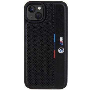 BMW Handyhülle BMW Apple iPhone 15 Plus / 14 Plus Carbon Hardcase Tricolor M Line