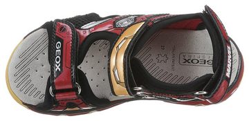 Geox Blinkschuh J SANDAL ANDROID BOY Sandale, Sommerschuh, Klettschuh, Sandalette, Blinkfunktion, Ironman-Motiv