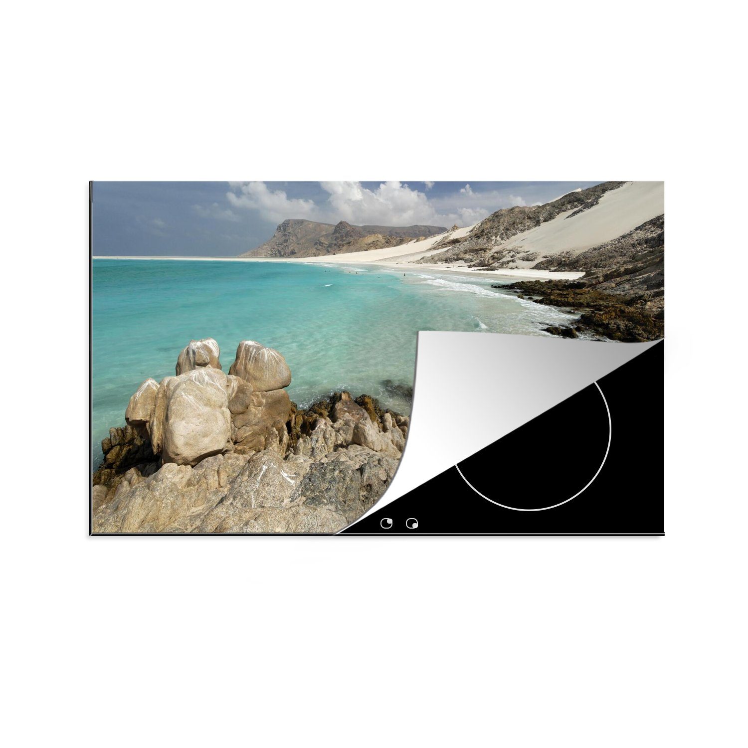 MuchoWow Herdblende-/Abdeckplatte Qalansyah Bay auf der asiatischen Insel Socotra im Jemen, Vinyl, (1 tlg), 81x52 cm, Induktionskochfeld Schutz für die küche, Ceranfeldabdeckung