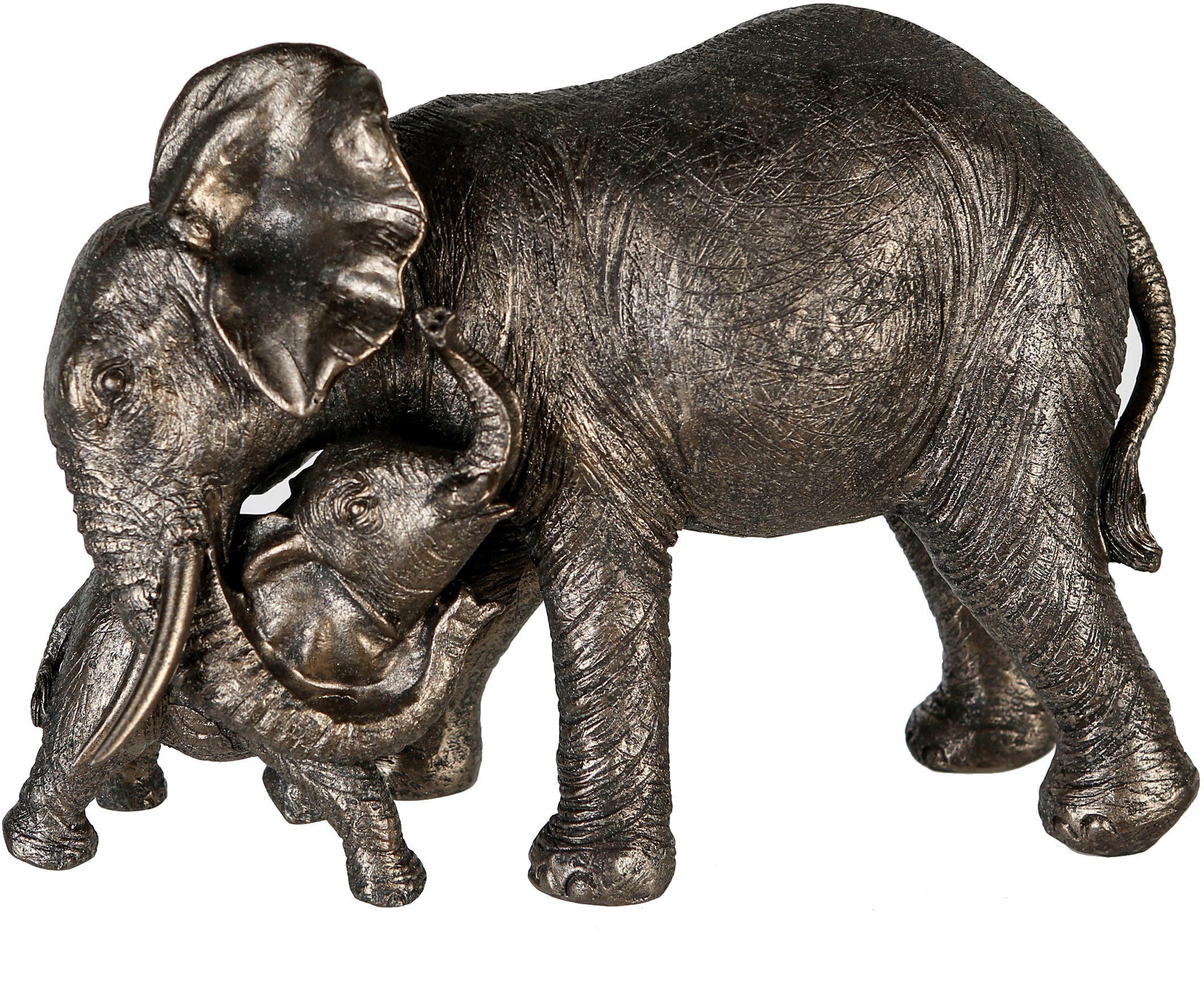 GILDE Tierfigur Elefant mit Jungem 