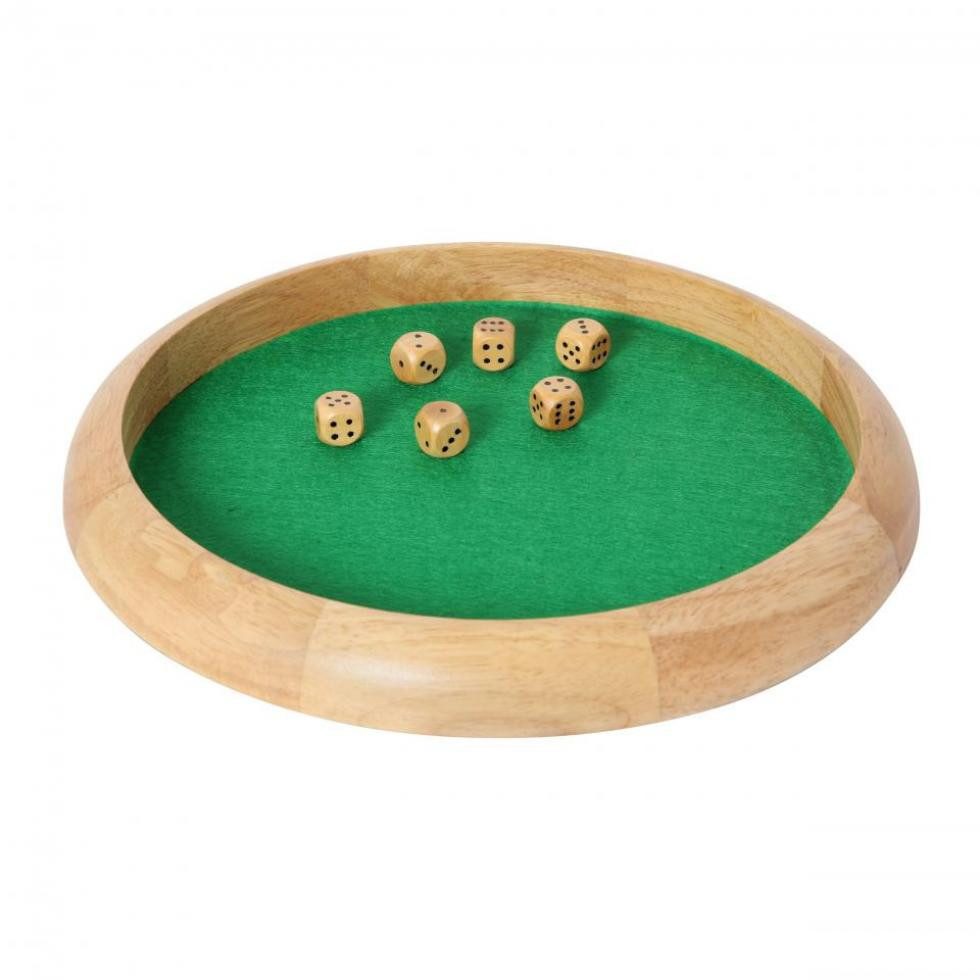 LONGFIELD GAMES Spiel, Würfelteller - 29 cm - aus Holz, Game, Videospiel