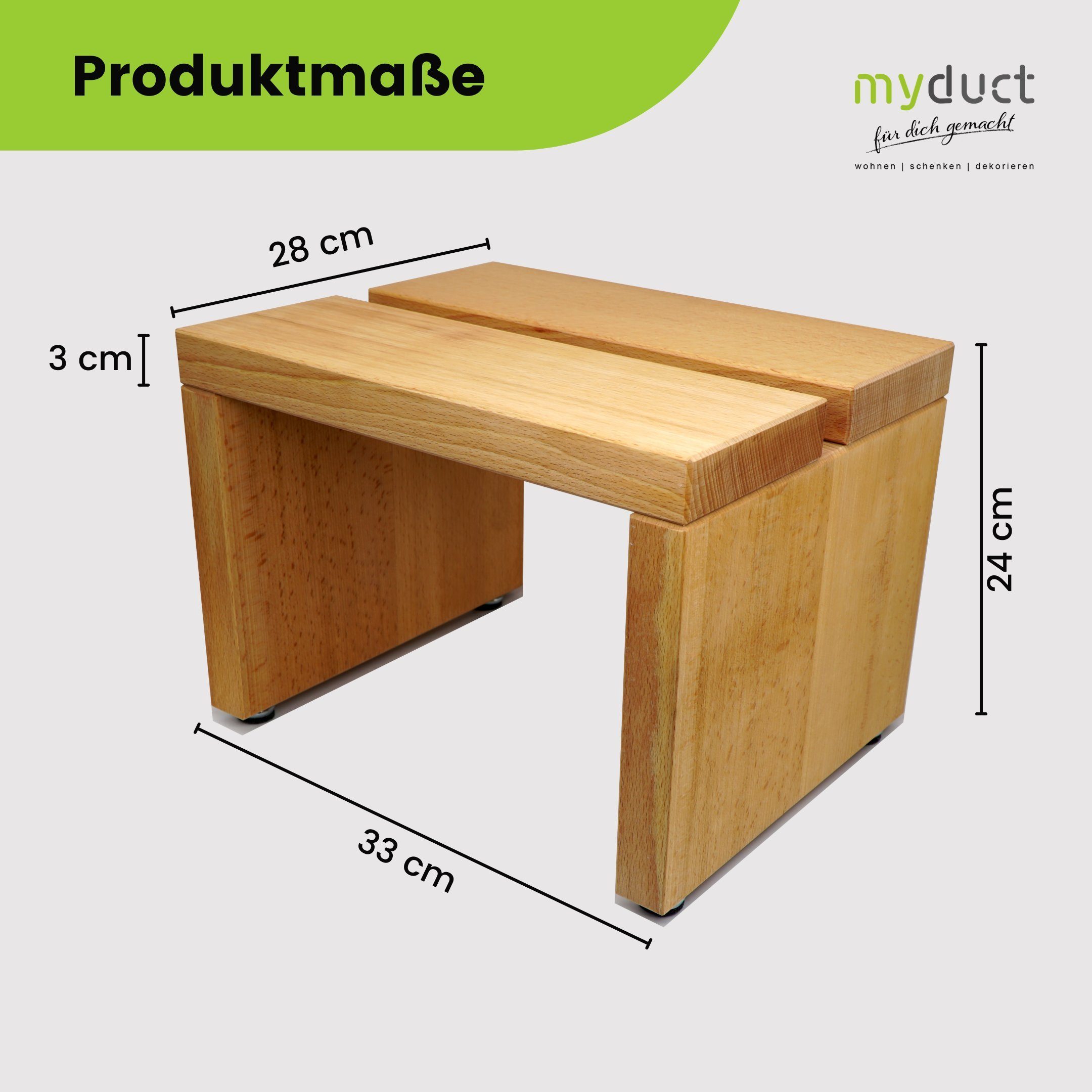 aus kg Belastbarkeit: Buche modern geölt, 150 myduct Tritthocker Massivholz natur