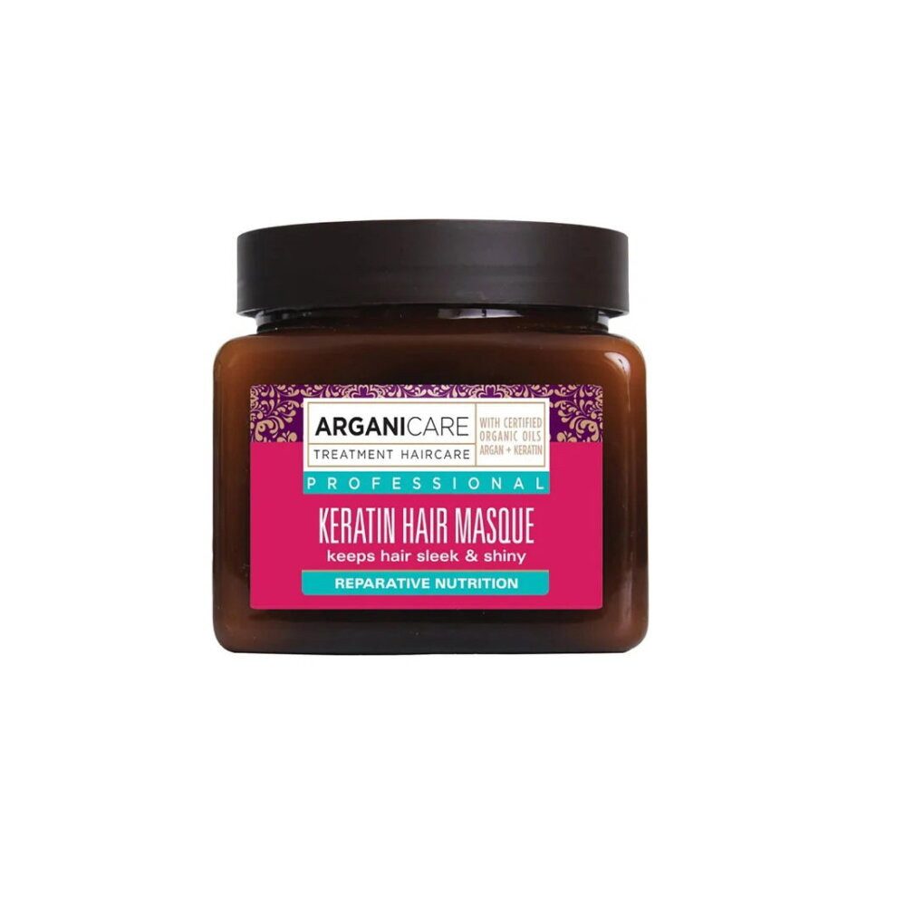 Arganicare Haarpflege-Set, Keratin, Crememaske zur Haarbehandlung, nährend und reparierend