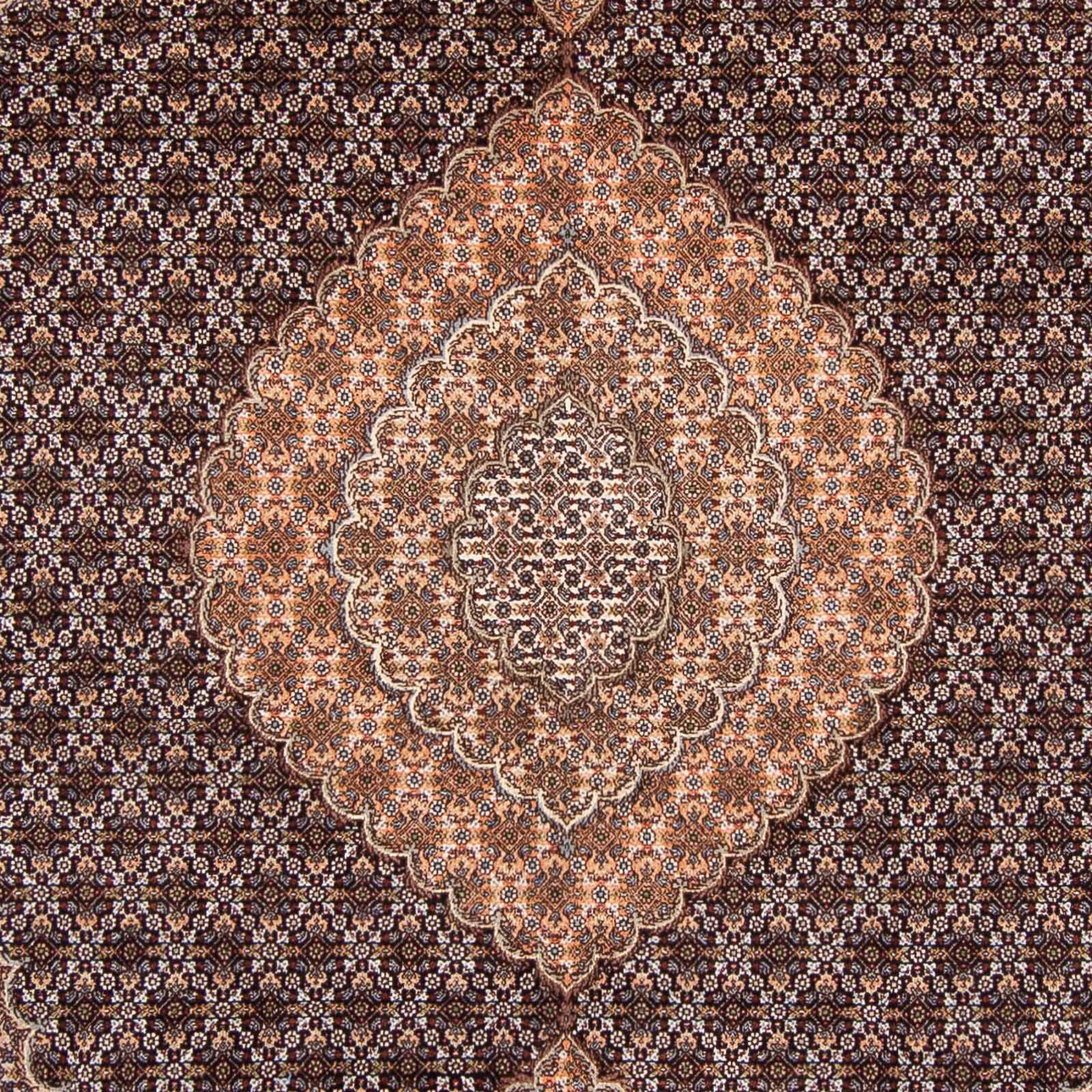 Orientteppich Perser - Täbriz 202 293 - - Zertifikat 10 mm, cm x Einzelstück dunkelblau, Höhe: rechteckig, Handgeknüpft, morgenland, mit Wohnzimmer