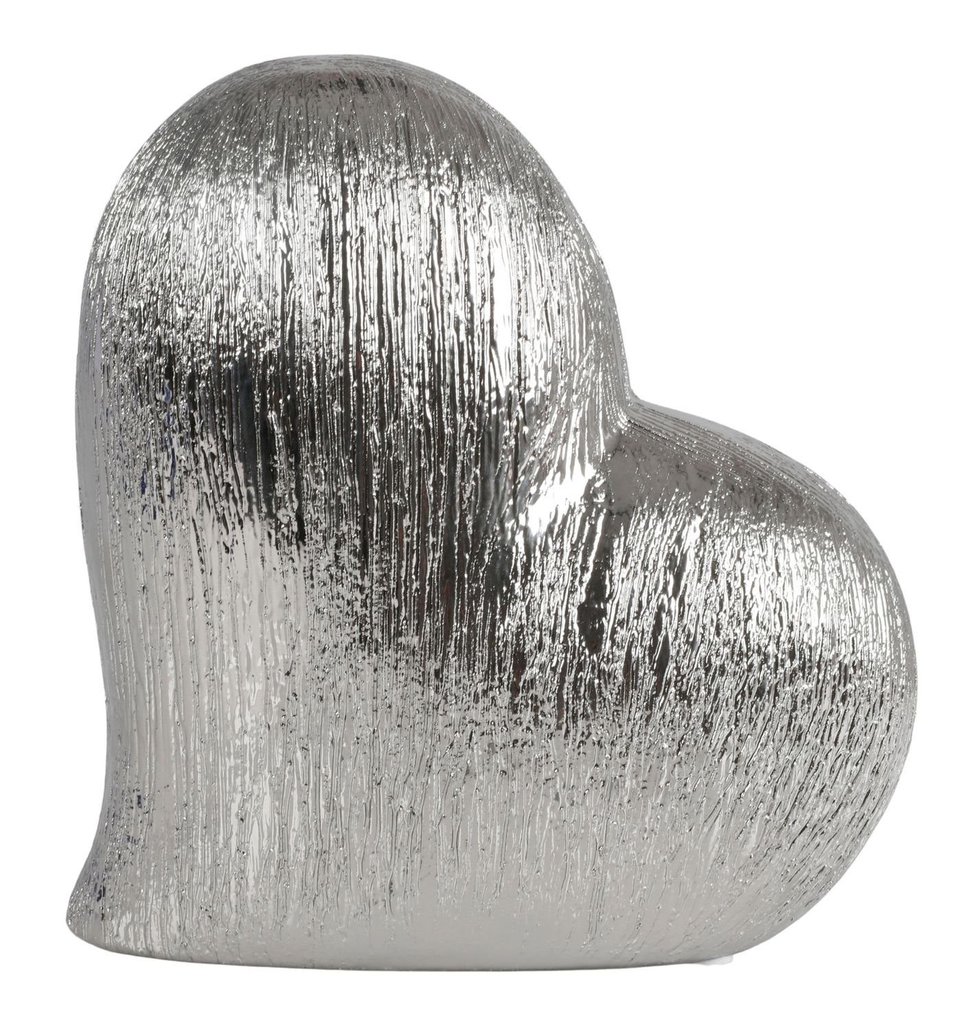 BURI Dekofigur Keramik Deko-Herz in Silber günstig online kaufen