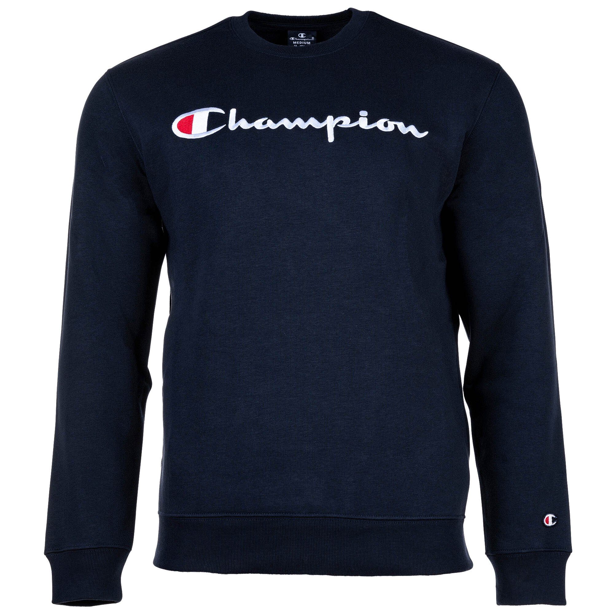 Champion Sweatshirt Herren Sweatshirt - Crewneck, Langarm, Logo Dunkelblau
