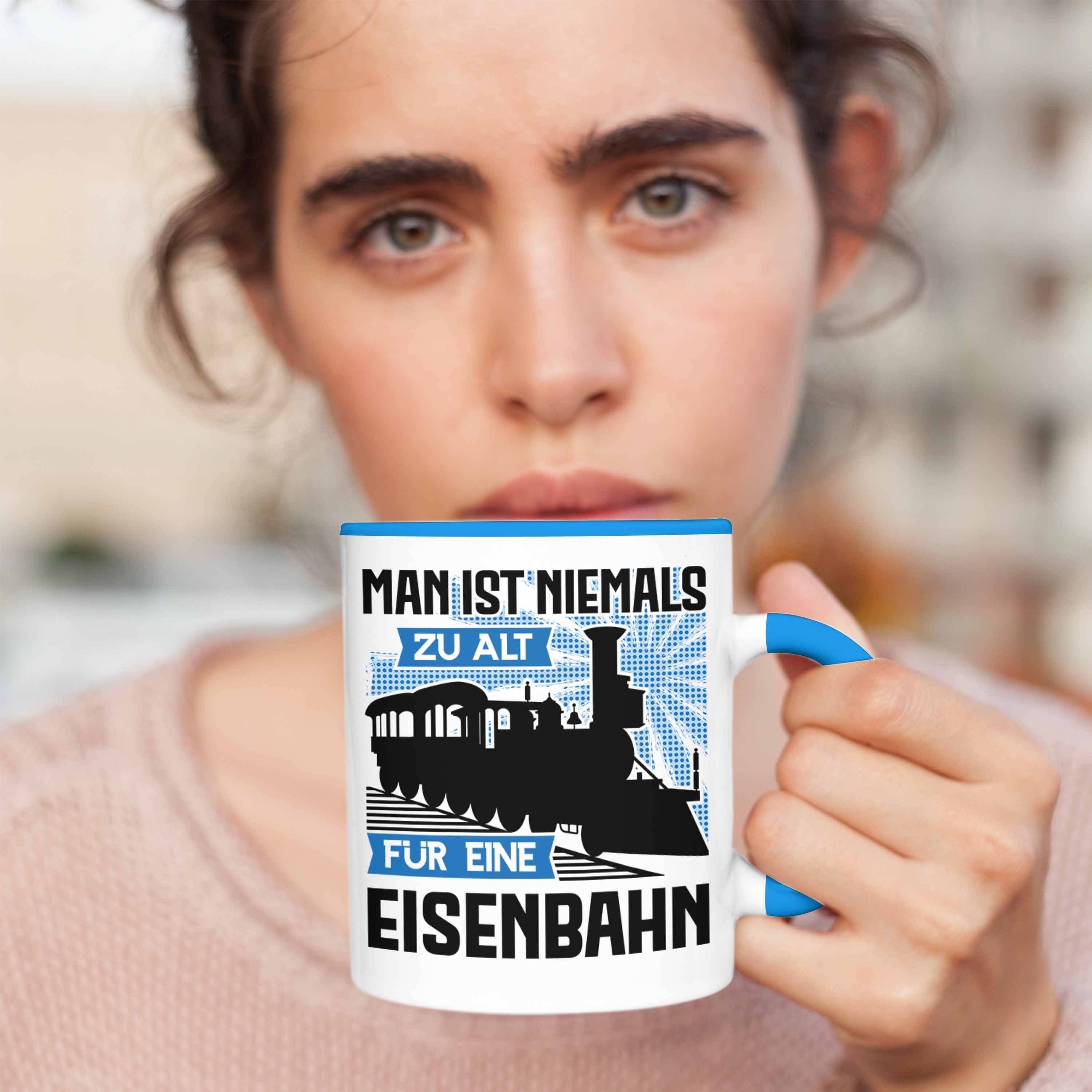 Spruch Modeleisenbahn Opa Trendation Trendation Geschenk Rentner Sprüche Blau - Eisenbahn Geschenk Dampflokomotive Tasse Geschenkidee Tasse