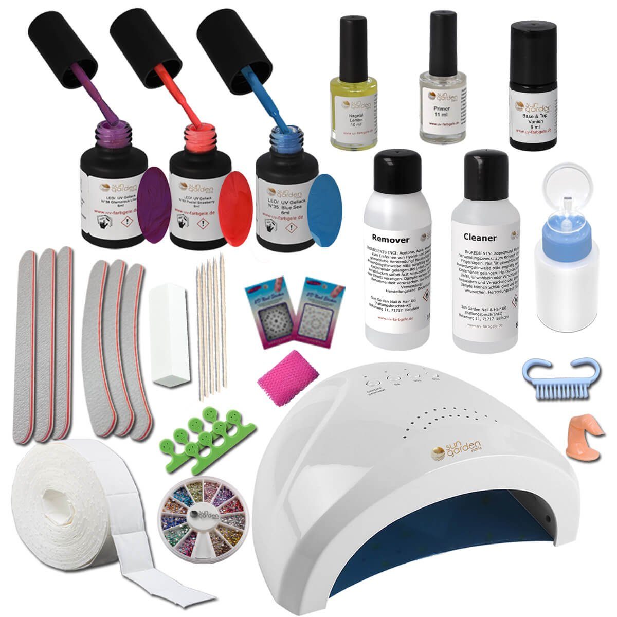 Nagellack-Set Grosses UV Nagellack Set mit LED/UV Kombigerät und Nailart Zubehör