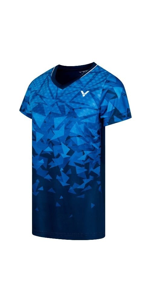 VICTOR T-Shirt Sport-Shirt T-54100 B (100% Polyester) blau/navyblau Damen