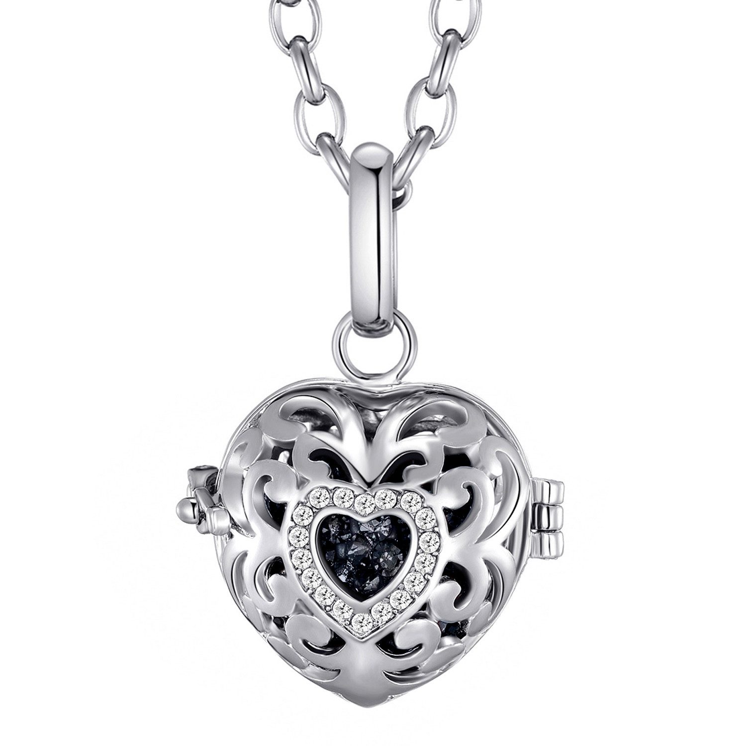 Morella Kette mit Anhänger Morella Halskette mit Anhänger und Klangkugel in Schmuckbeutel (2-tlg., Kette inkl. Klangkugel und Samtbeutel), Samtbeutel