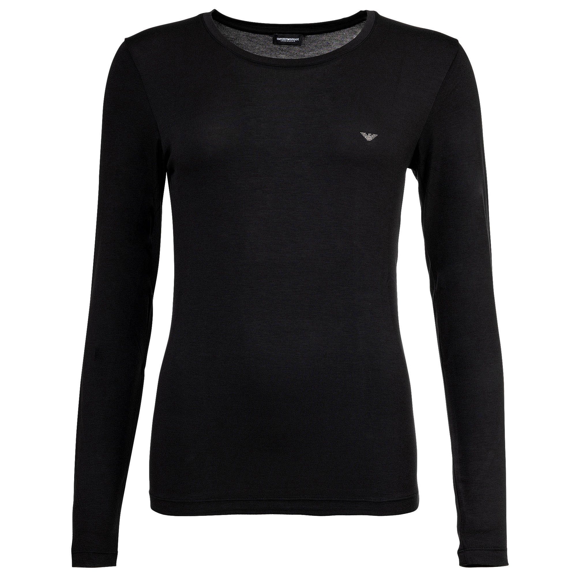 Emporio Armani T-Shirt Damen Longsleeve 1er Pack Viskose ESSENTIAL STUDS (Packung, 1er Pack)
