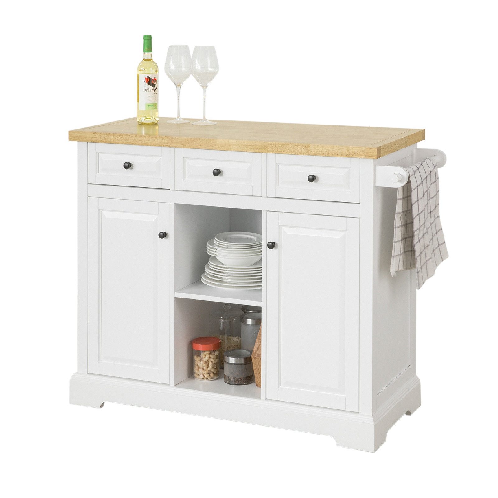 SoBuy Küchenwagen FKW100/FKW101, Kücheninsel Küchenschrank Sideboard günstig online kaufen