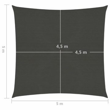 vidaXL Sonnensegel Sonnensegel 160 g m² Anthrazit 5x5 m HDPE Beschattung Quadrat