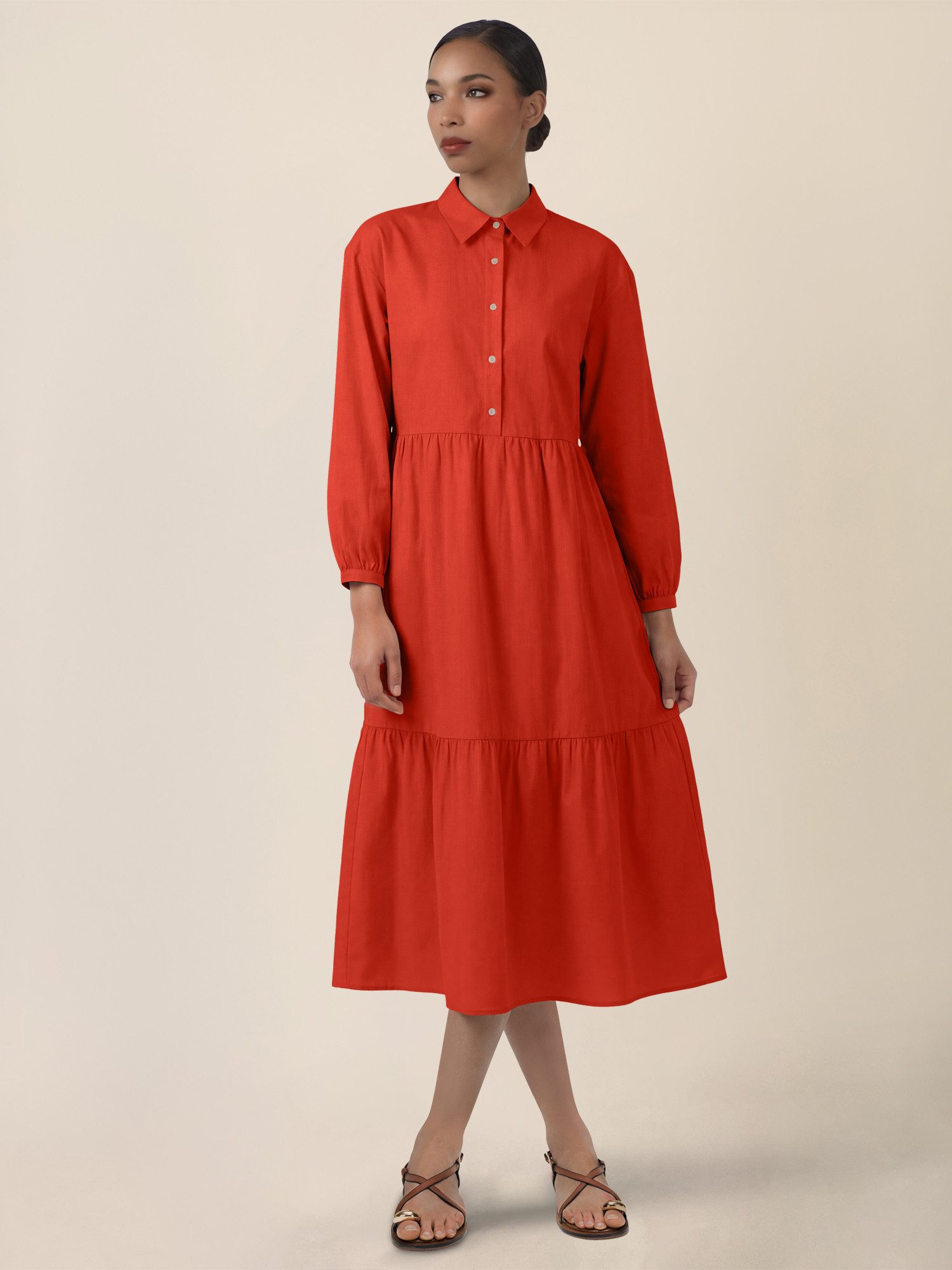 Apart Midikleid mit Hemdkragen