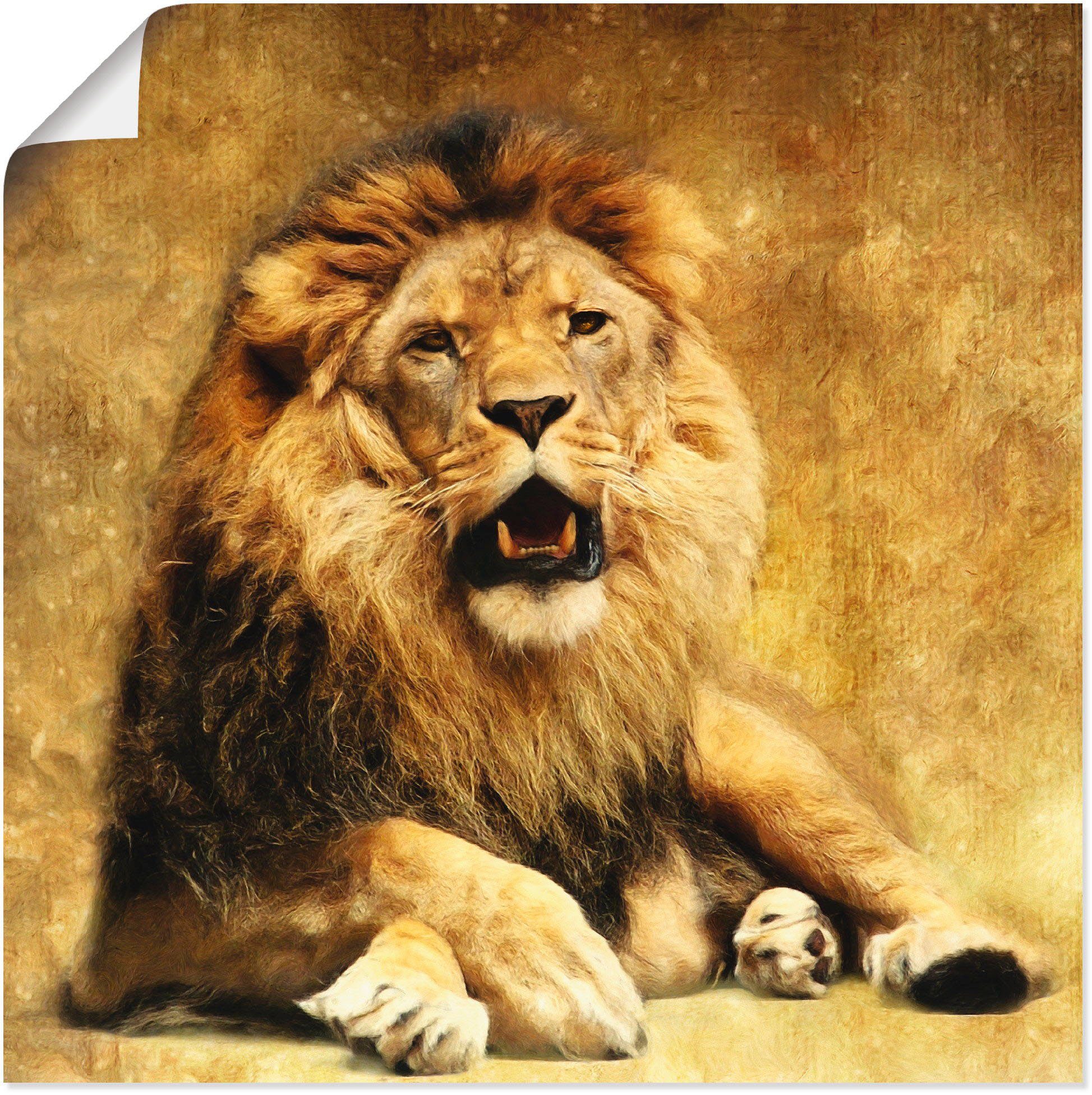 Artland Wandbild Größen Löwe, versch. König Wildtiere als oder Wandaufkleber - Der in (1 St), Poster Leinwandbild